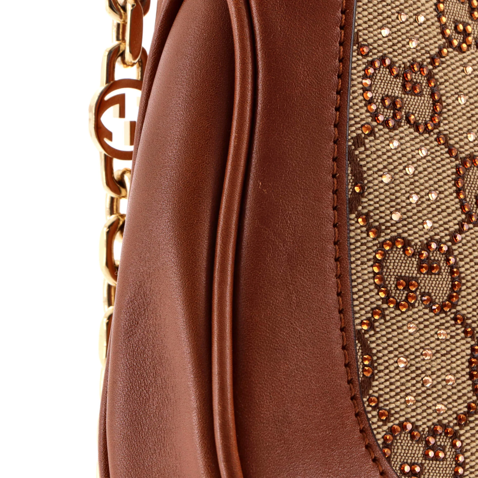 Jackie 1961 Chain Hobo Crystal Embellished GG Canvas Mini - Image 7