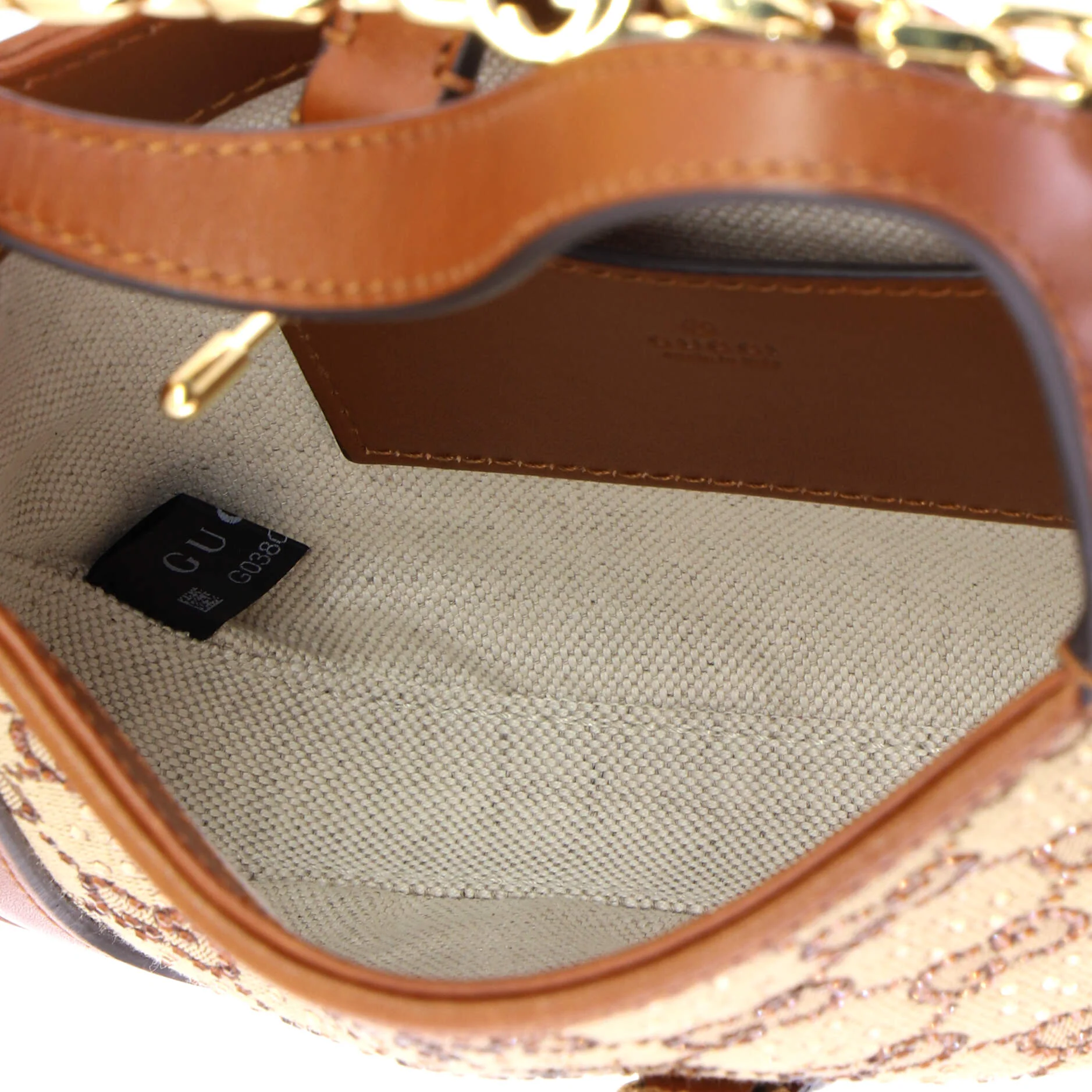 Jackie 1961 Chain Hobo Crystal Embellished GG Canvas Mini - Image 10
