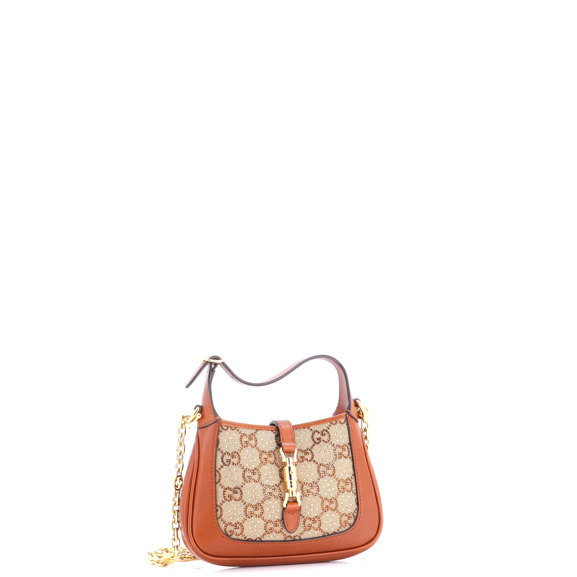 Jackie 1961 Chain Hobo Crystal Embellished GG Canvas Mini - Image 3