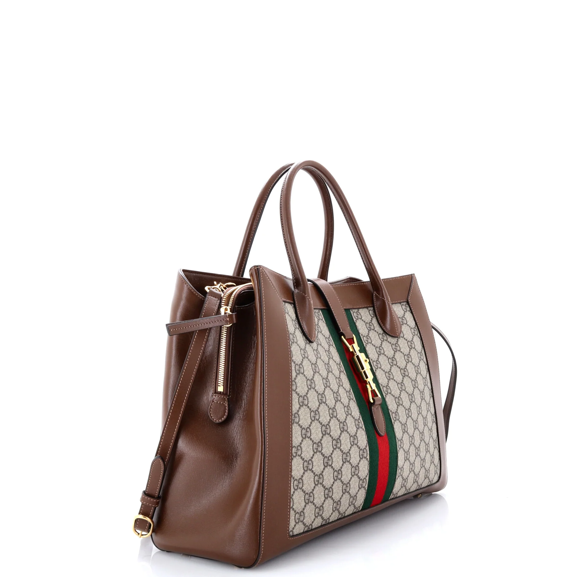 Jackie 1961 Web Tote GG Canvas and Leather Large - Image 2