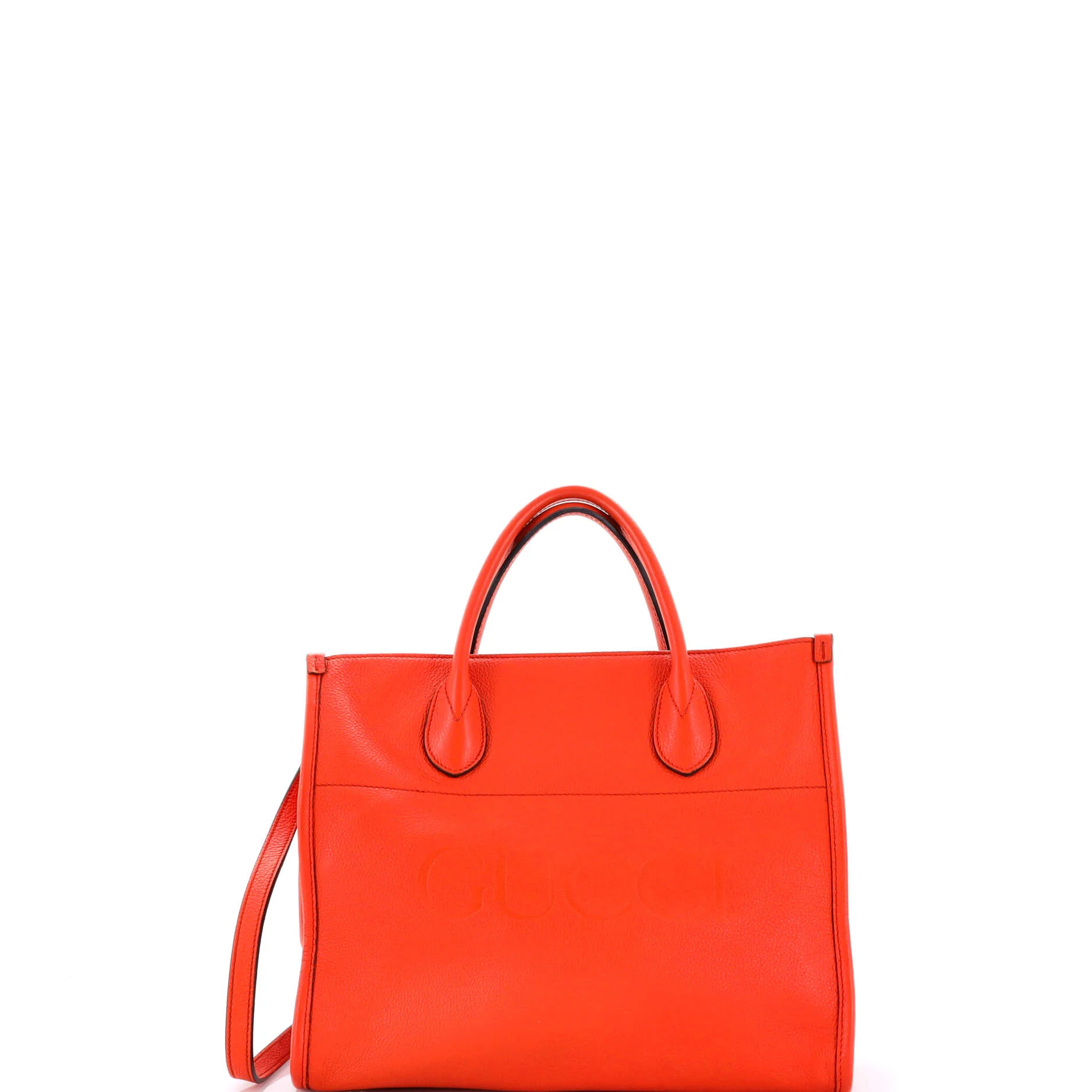 Logo Tote Embossed Leather Small