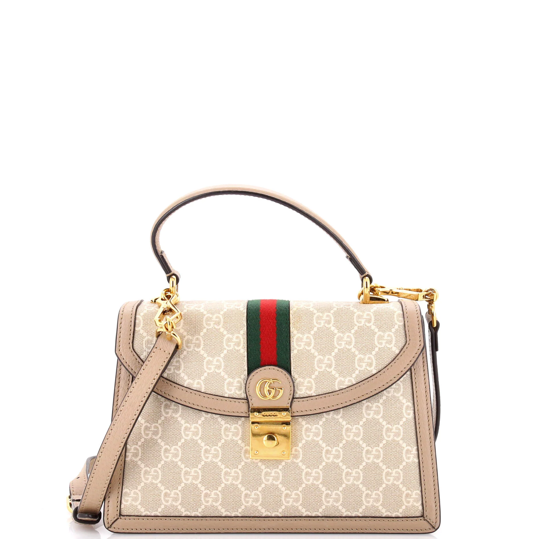 Ophidia Flap Top Handle Bag GG Coated Canvas Small