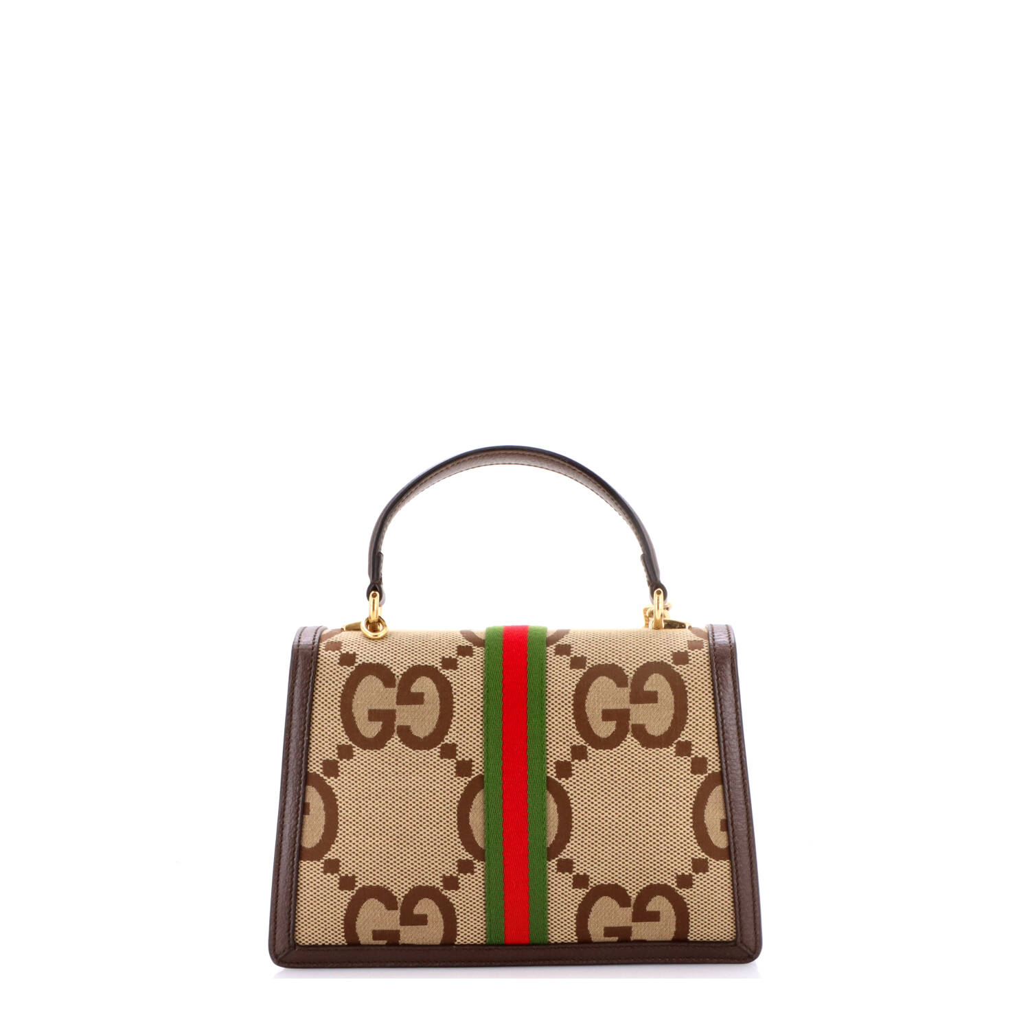 Ophidia Flap Top Handle Bag Jumbo GG Canvas Small - Image 3