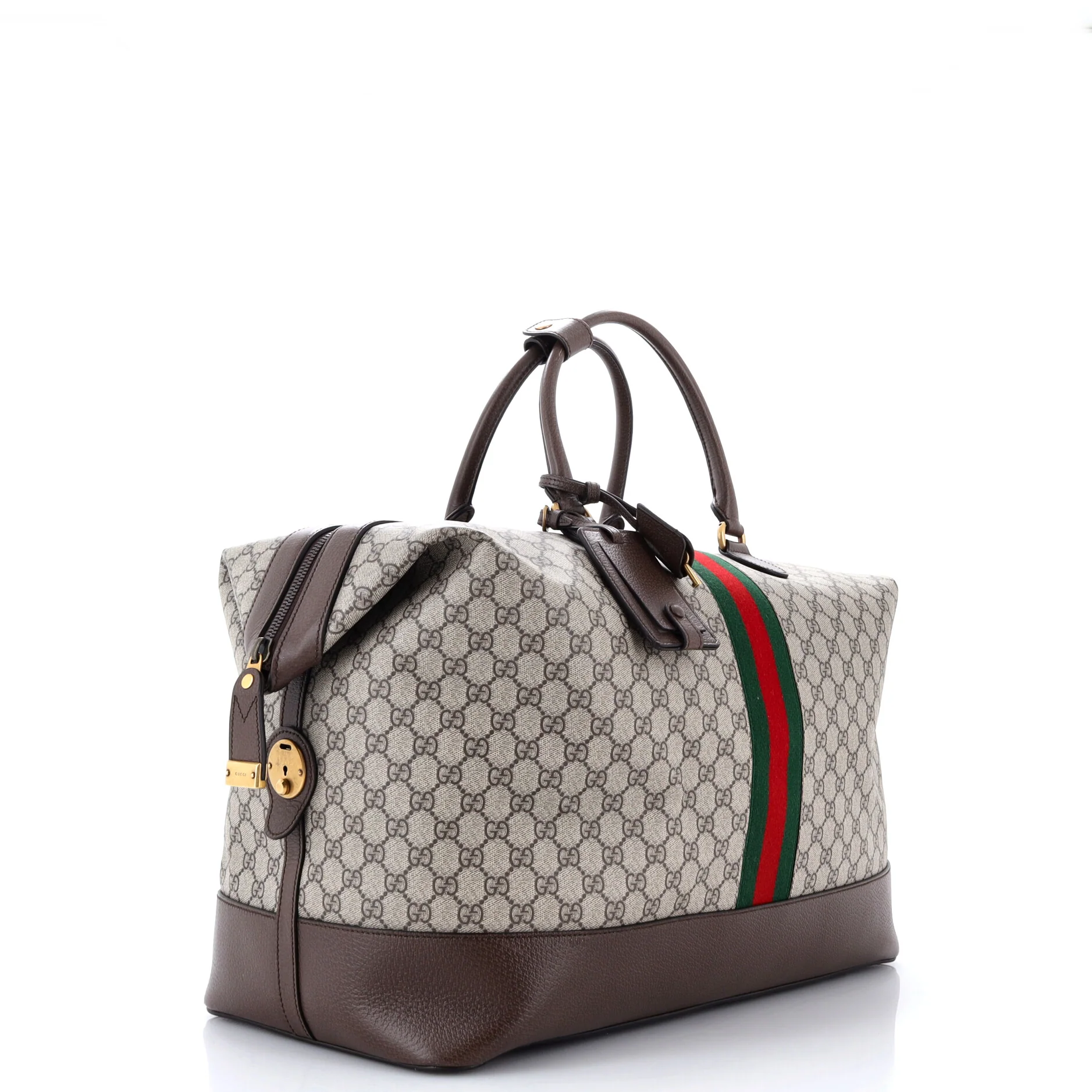 Ophidia Web Travel Bag GG Coated Canvas and Leather - Image 3
