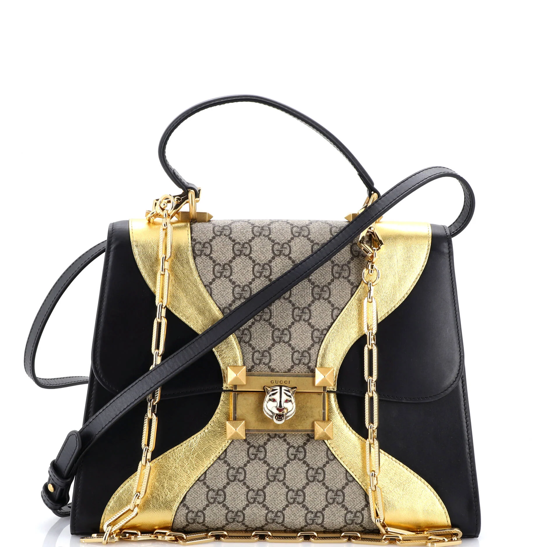Osiride Top Handle Bag GG Coated Canvas and Leather Medium