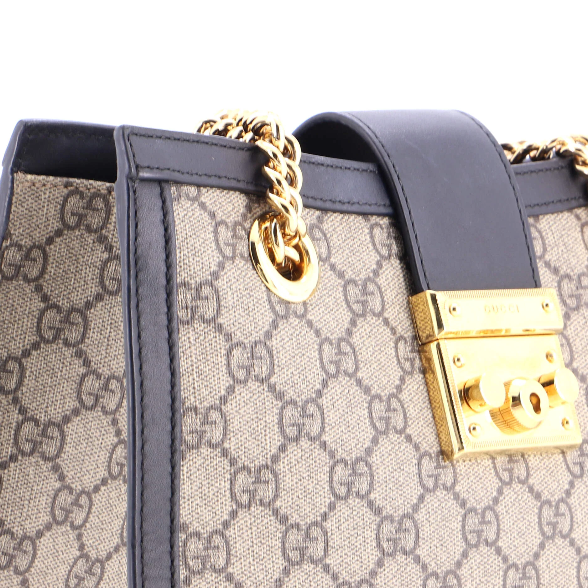 Padlock Chain Tote GG Coated Canvas with Leather Small - Image 6