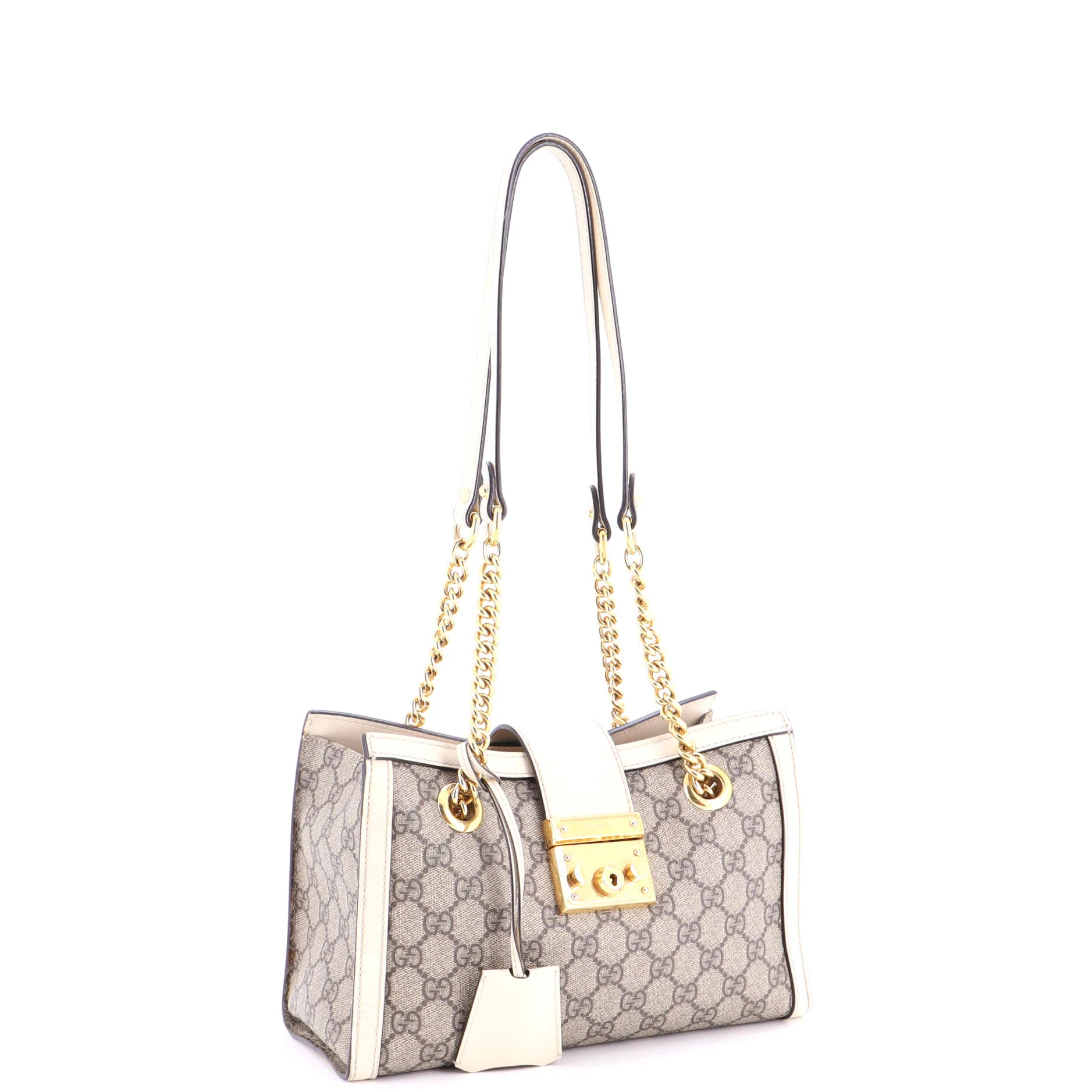 Padlock Chain Tote GG Coated Canvas with Leather Small - Image 2