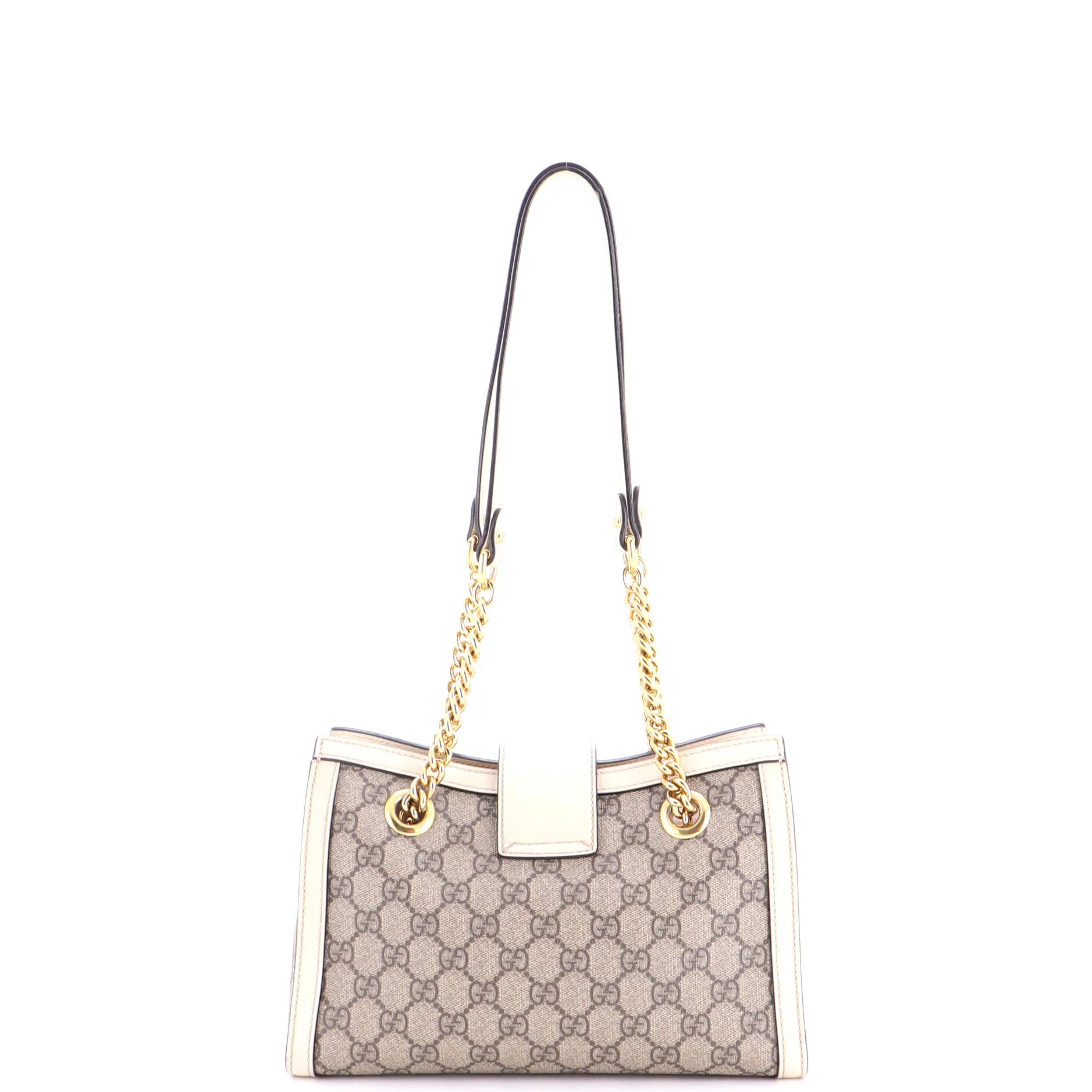 Padlock Chain Tote GG Coated Canvas with Leather Small - Image 3