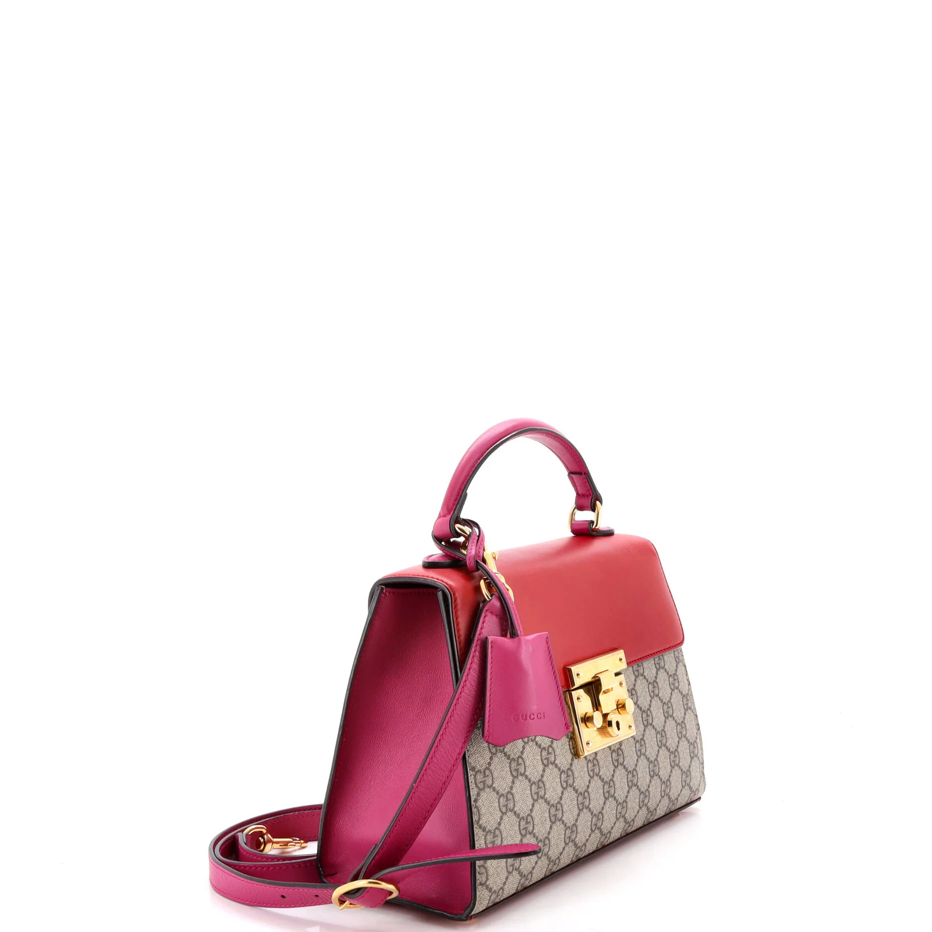 Padlock Top Handle Bag GG Coated Canvas and Leather Small - Image 2