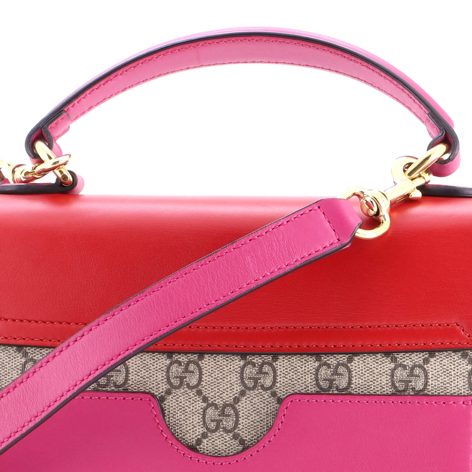 Padlock Top Handle Bag GG Coated Canvas and Leather Small - Image 6