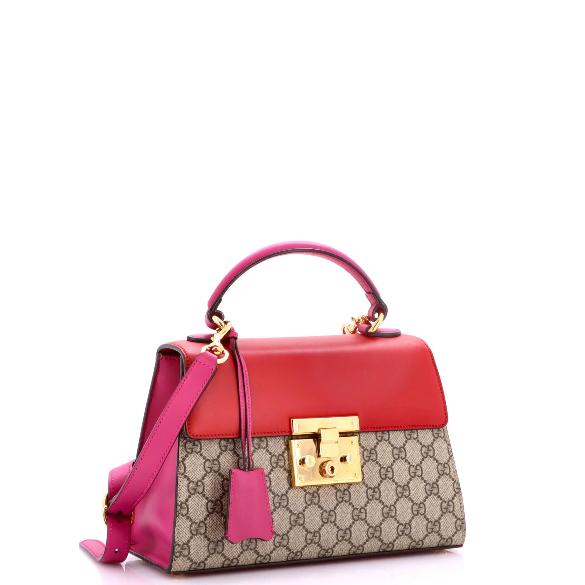 Padlock Top Handle Bag GG Coated Canvas and Leather Small - Image 2