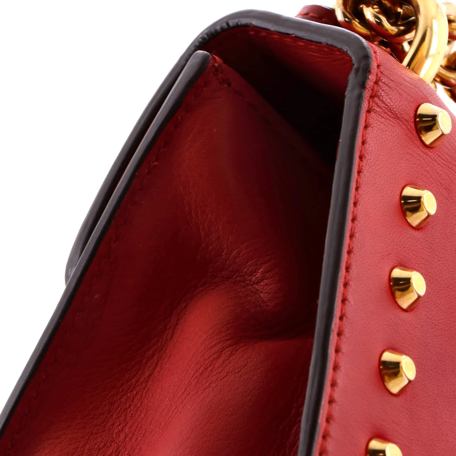 Pearly Padlock Shoulder Bag Studded Leather Small - Image 7