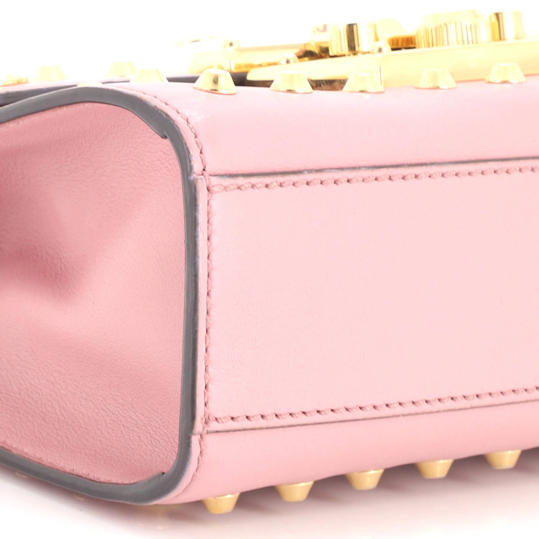 Pearly Padlock Shoulder Bag Studded Leather Small - Image 6