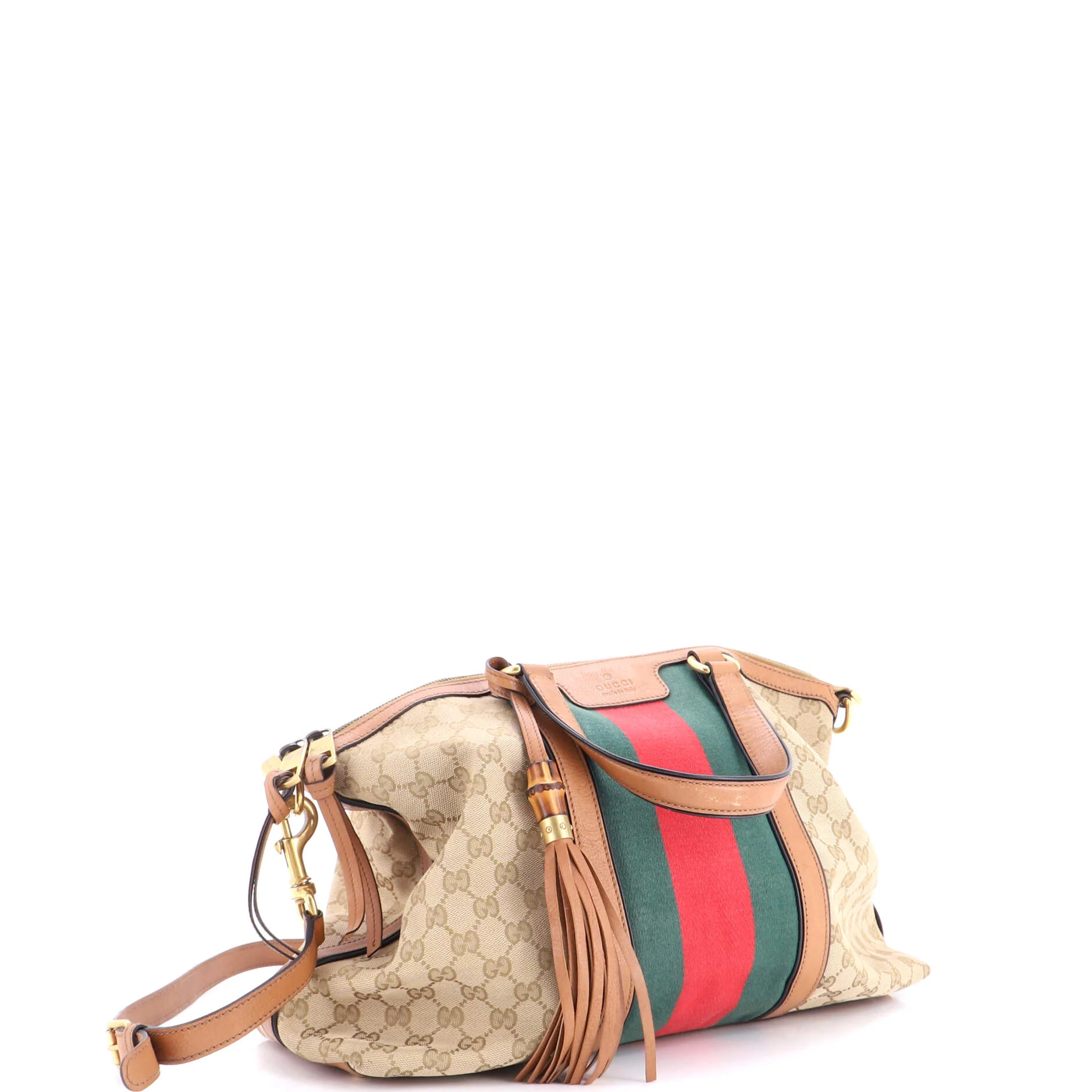 Rania Convertible Top Handle Bag Web GG Canvas Medium - Image 2