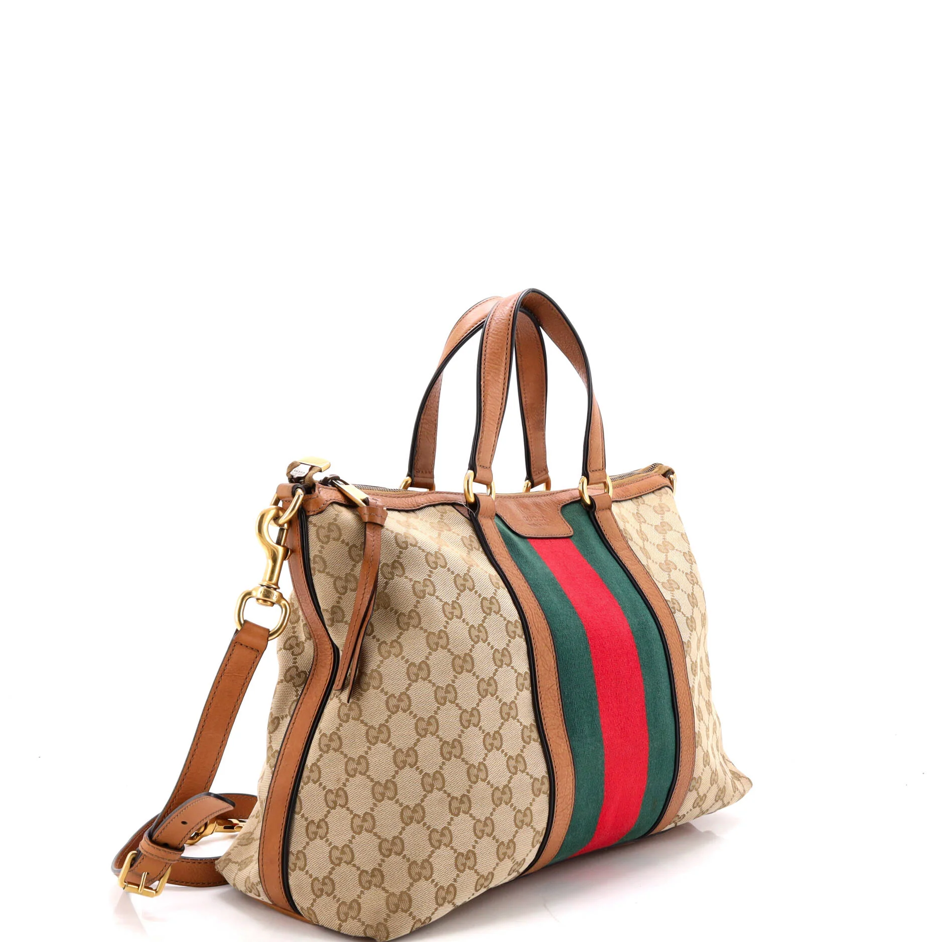 Rania Convertible Top Handle Bag Web GG Canvas Medium - Image 2