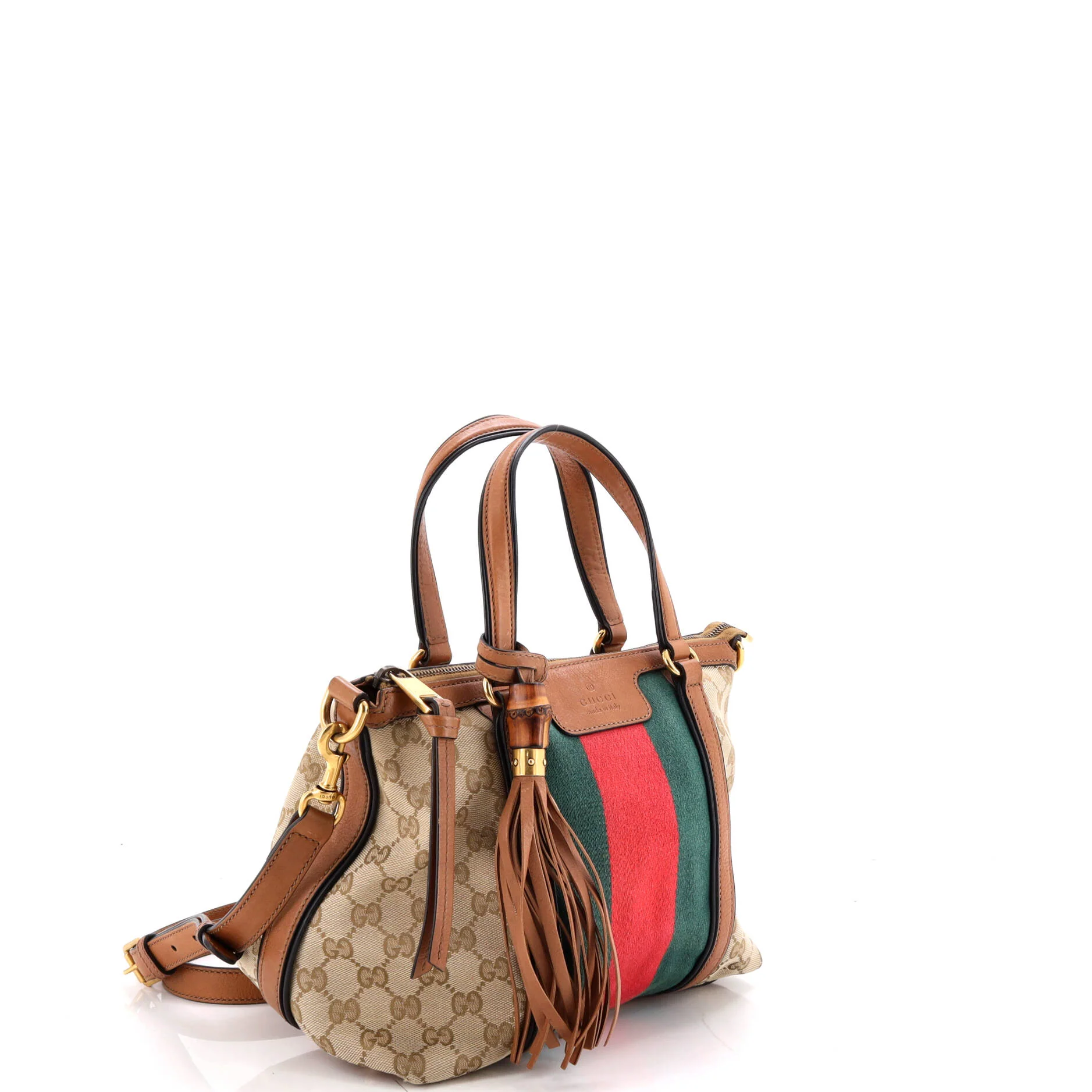 Rania Convertible Top Handle Bag Web GG Canvas Small - Image 2