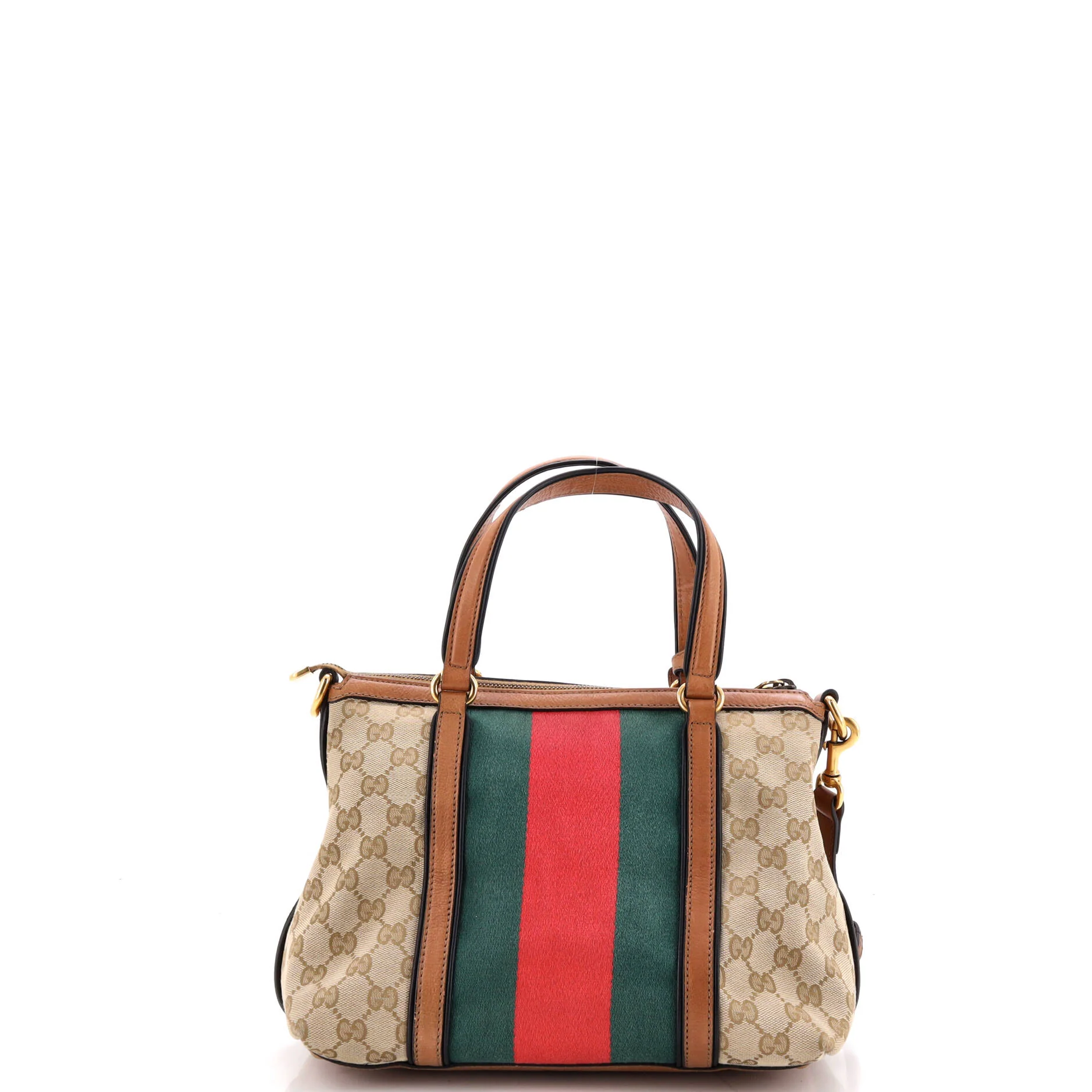 Rania Convertible Top Handle Bag Web GG Canvas Small - Image 3