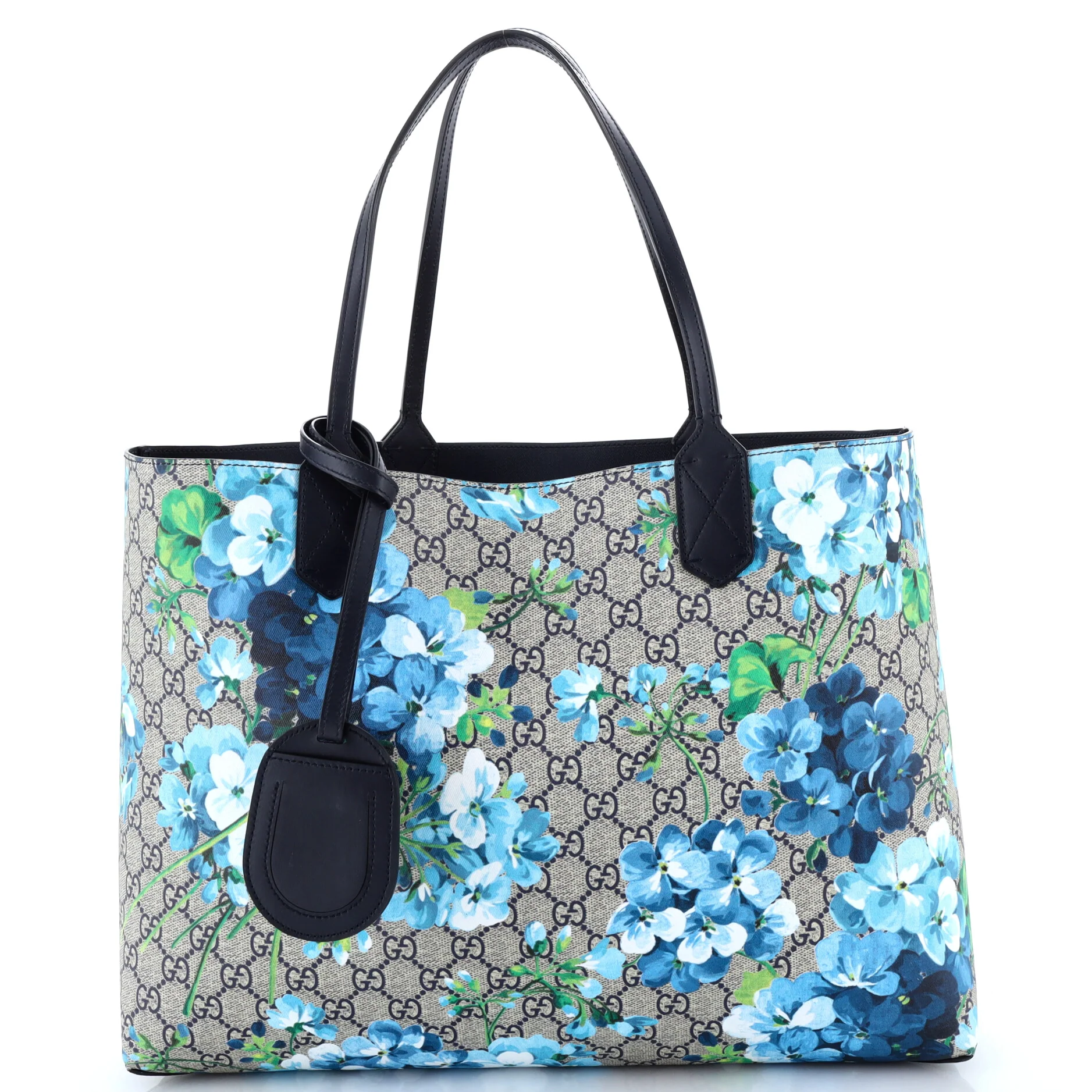 Reversible Tote Blooms GG Print Leather Medium