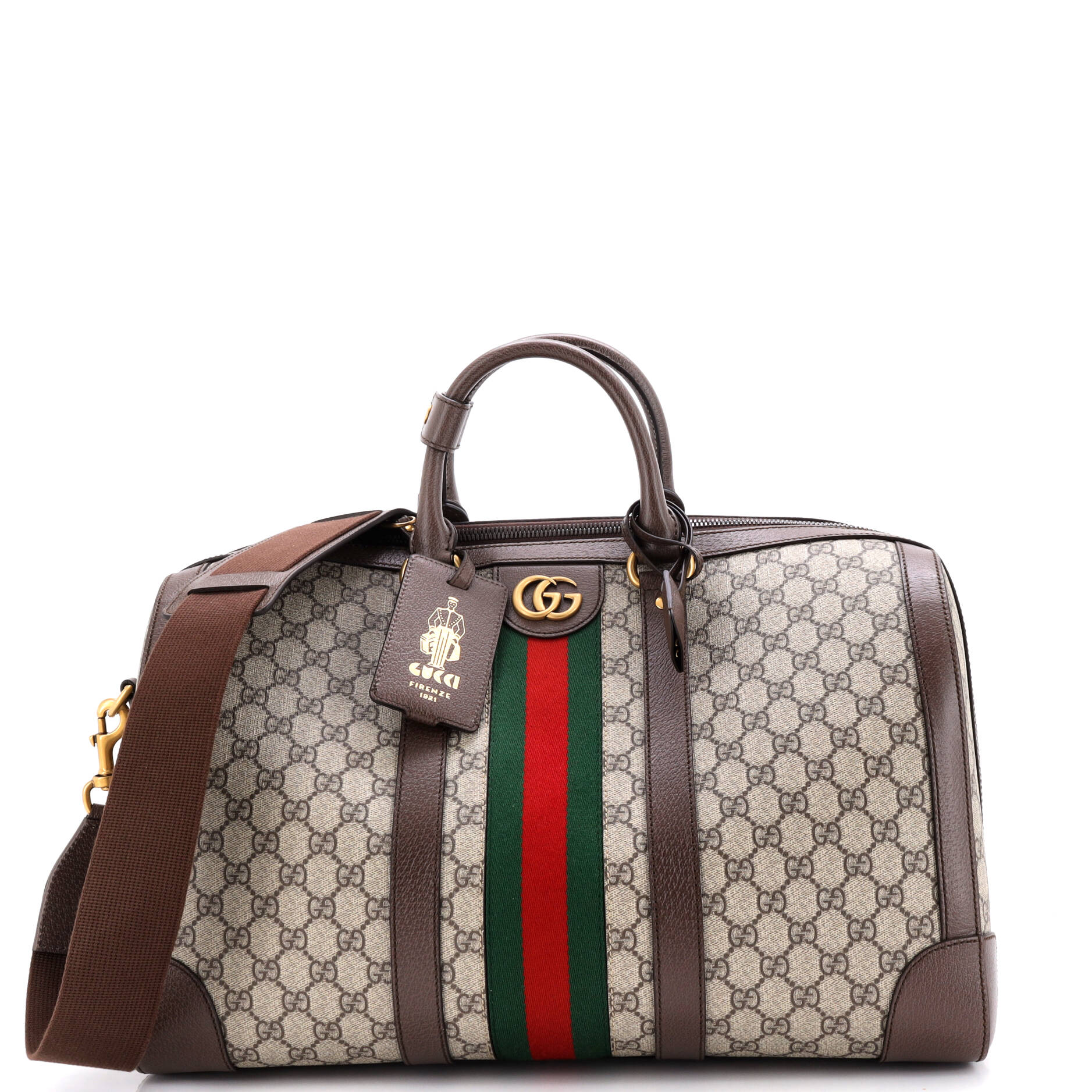 Savoy Web Convertible Duffle Bag GG Coated Canvas Medium