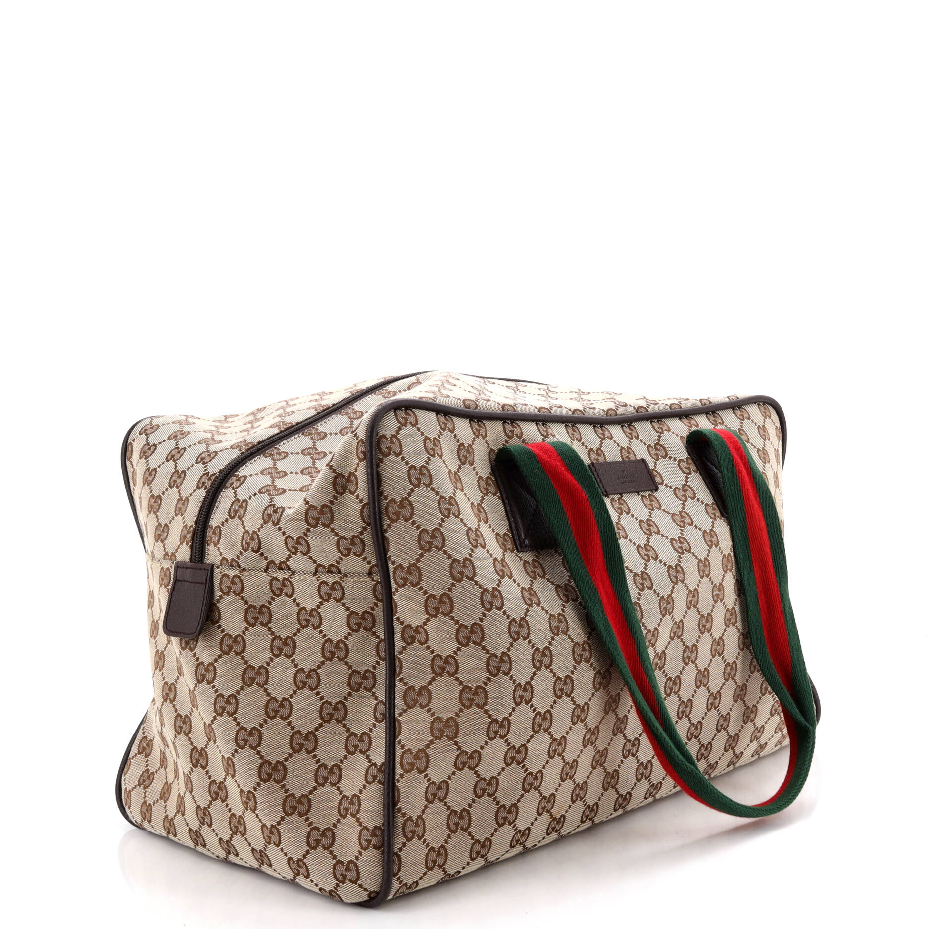 Web Carry On Duffle Bag GG Canvas with Leather Medium - Image 2