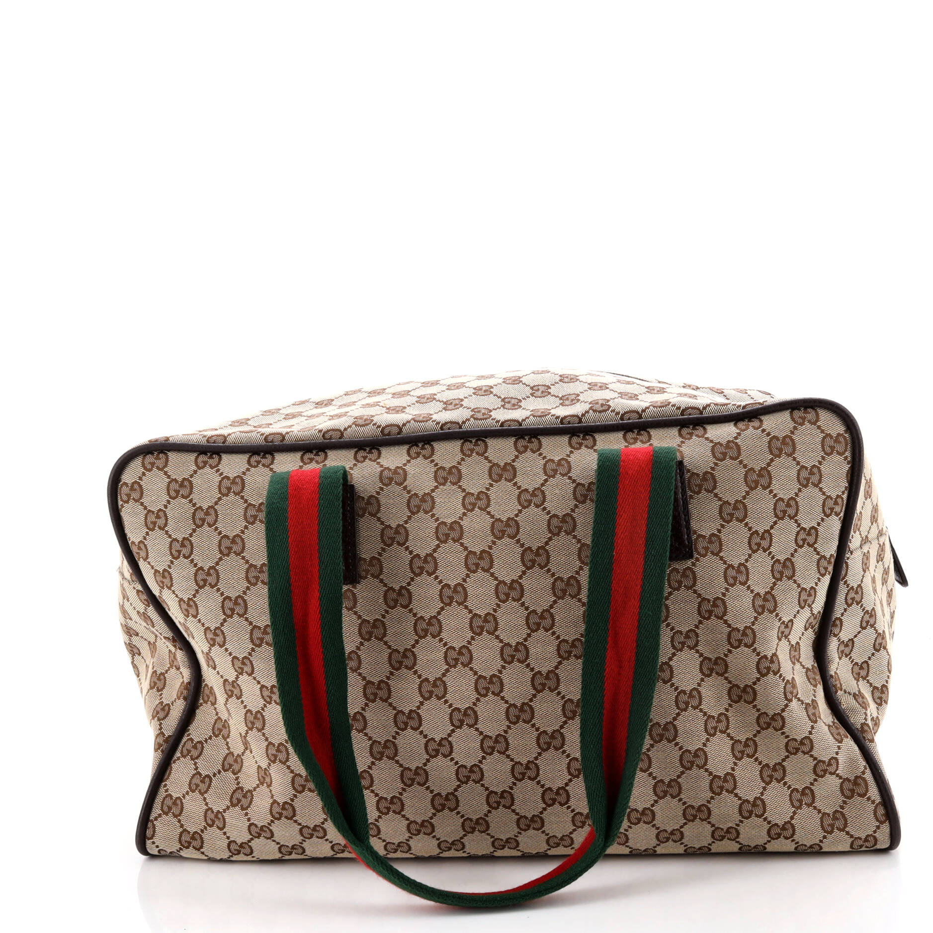 Web Carry On Duffle Bag GG Canvas with Leather Medium - Image 3