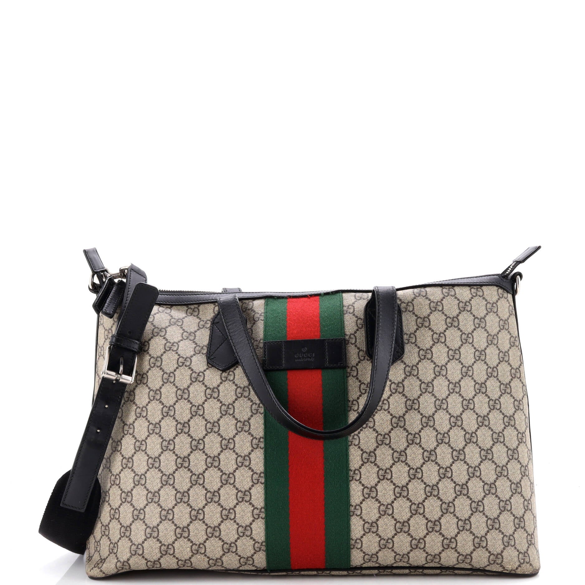 Web Duffle Bag GG Coated Canvas Medium