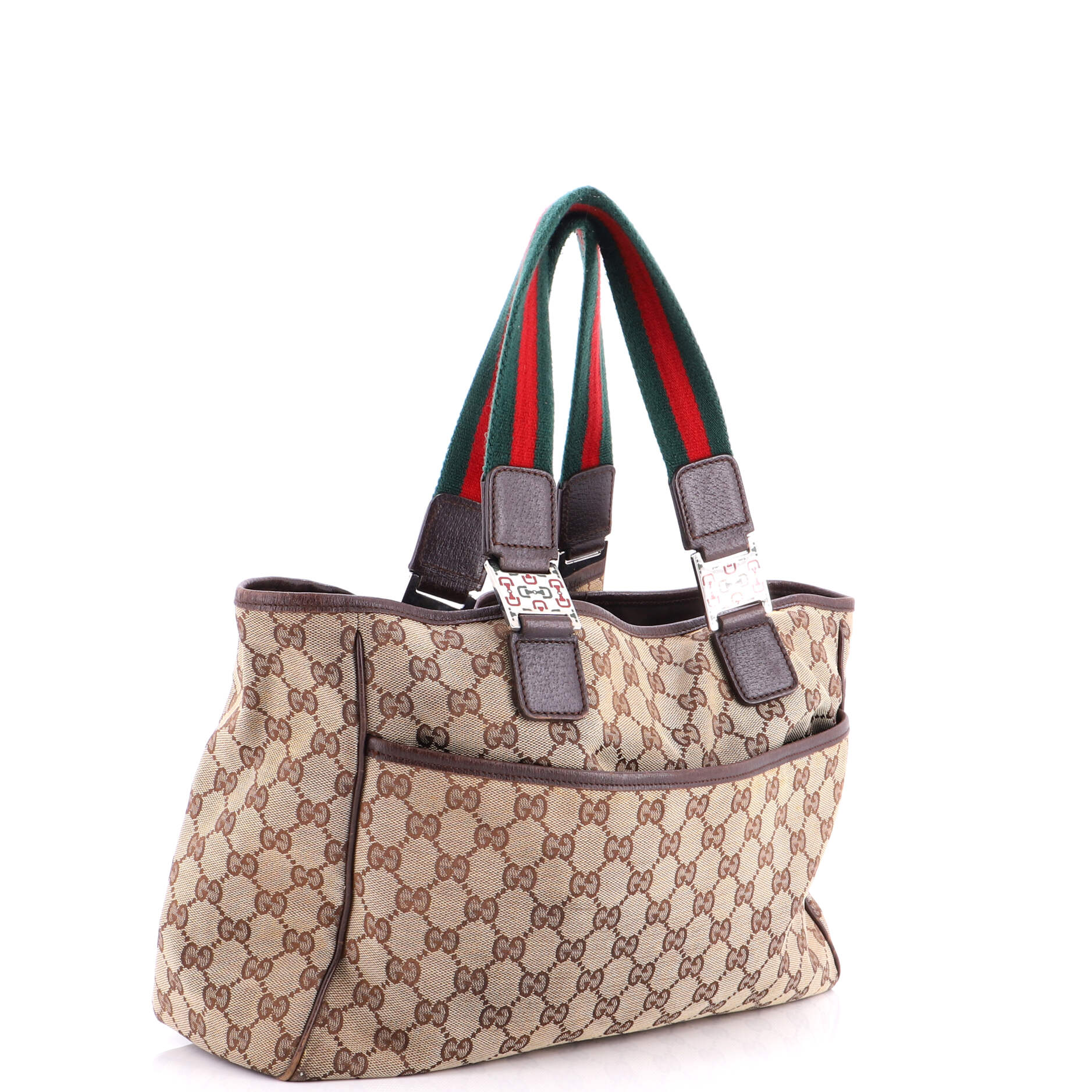 Web Handle Buckle Tote GG Canvas Large - Image 2