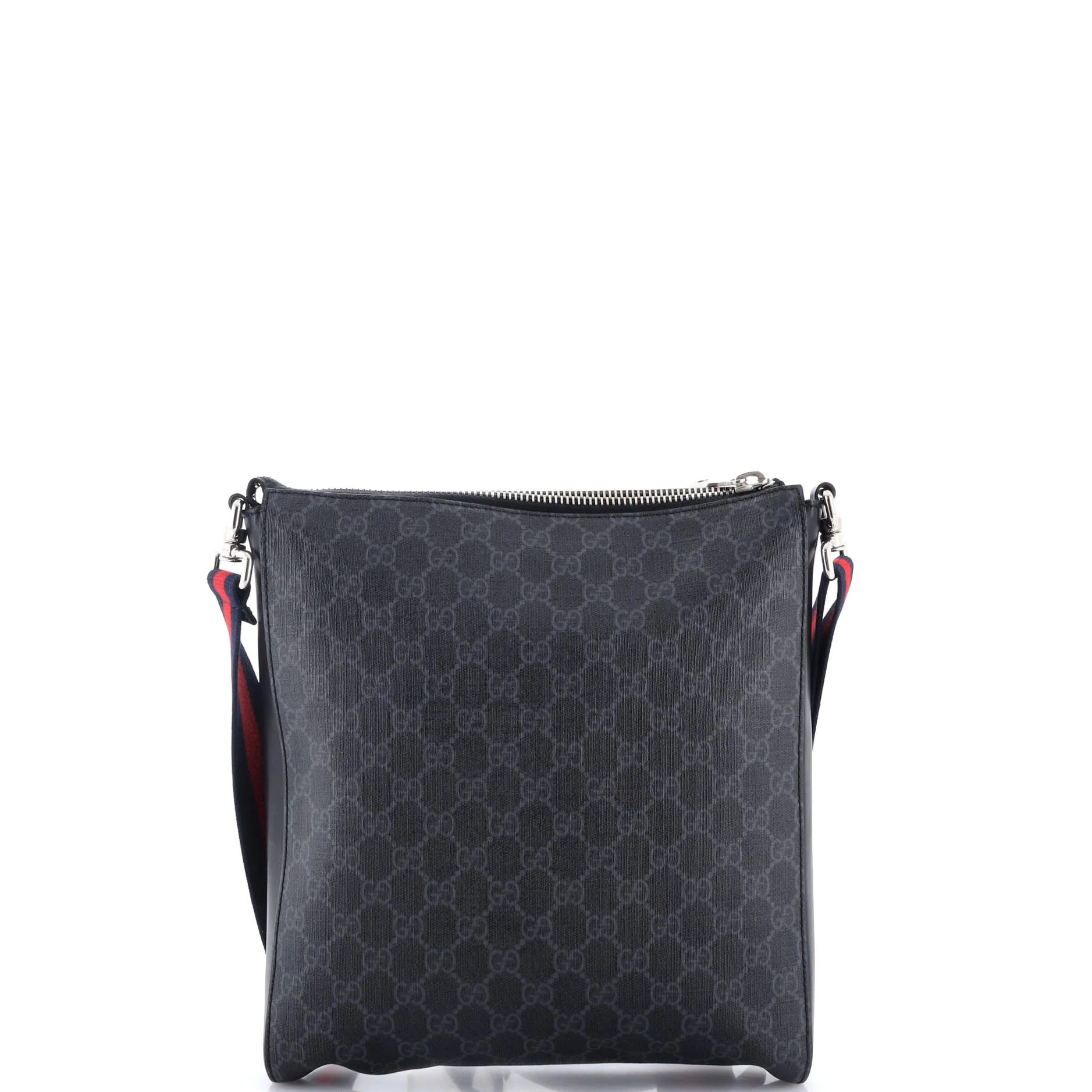 Web Strap Front Zip Messenger Bag GG Coated Canvas Medium - Image 3