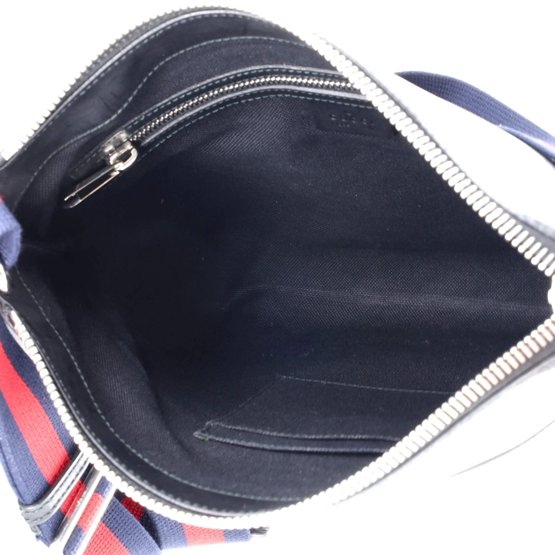 Web Strap Front Zip Messenger Bag GG Coated Canvas Medium - Image 5