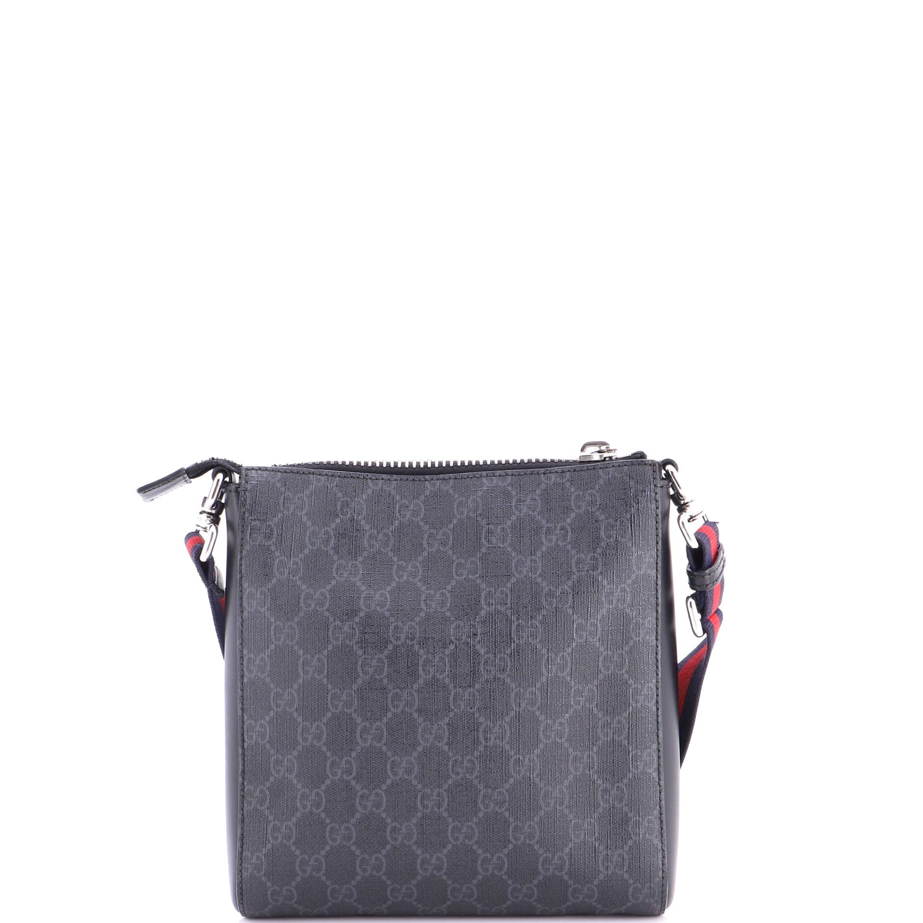 Web Strap Front Zip Messenger Bag GG Coated Canvas Small - Image 3