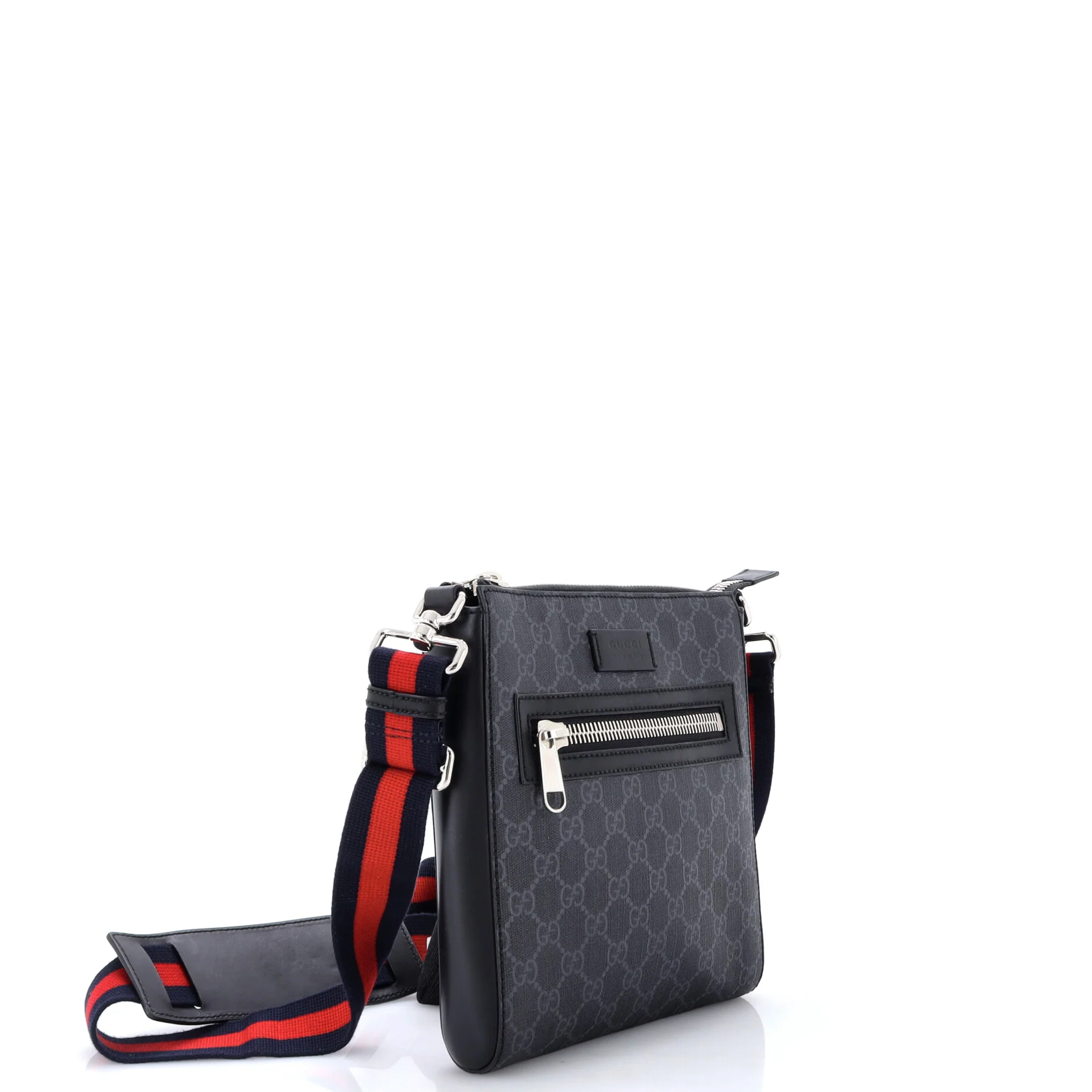 Web Strap Front Zip Messenger Bag GG Coated Canvas Small - Image 2