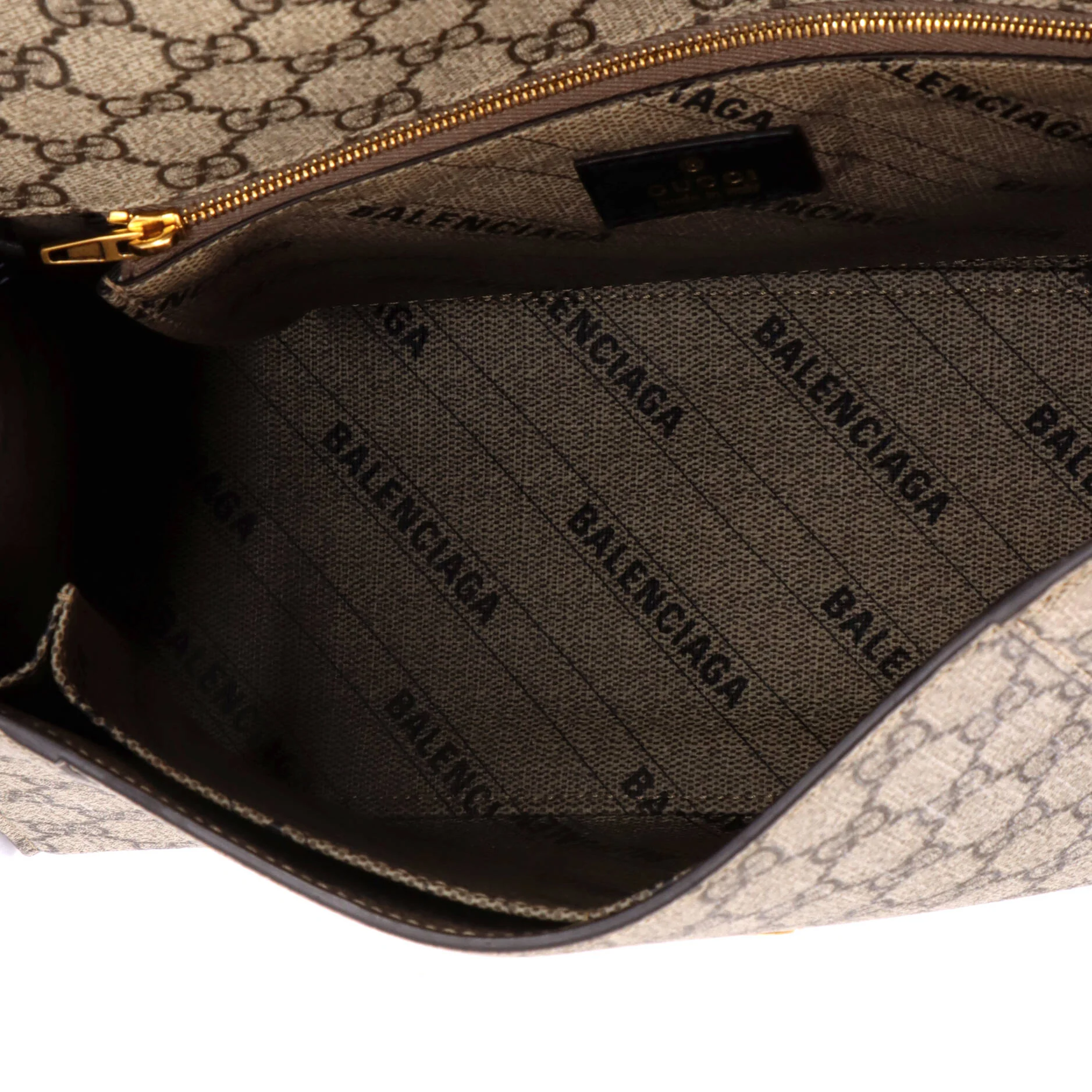 x Balenciaga The Hacker Project Hourglass Top Handle Bag GG Coated Canvas Medium - Image 5