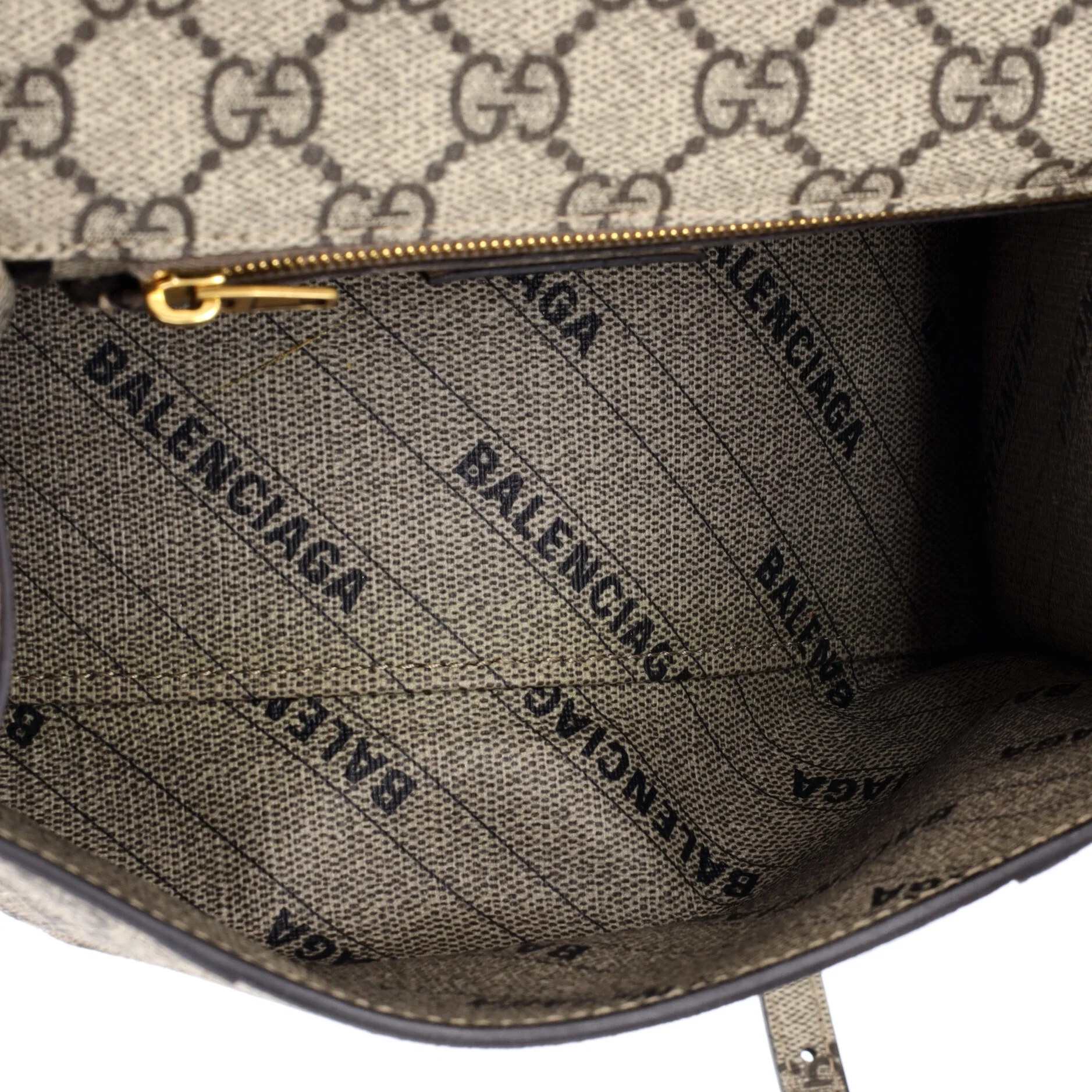 x Balenciaga The Hacker Project Hourglass Top Handle Bag GG Coated Canvas Small - Image 5