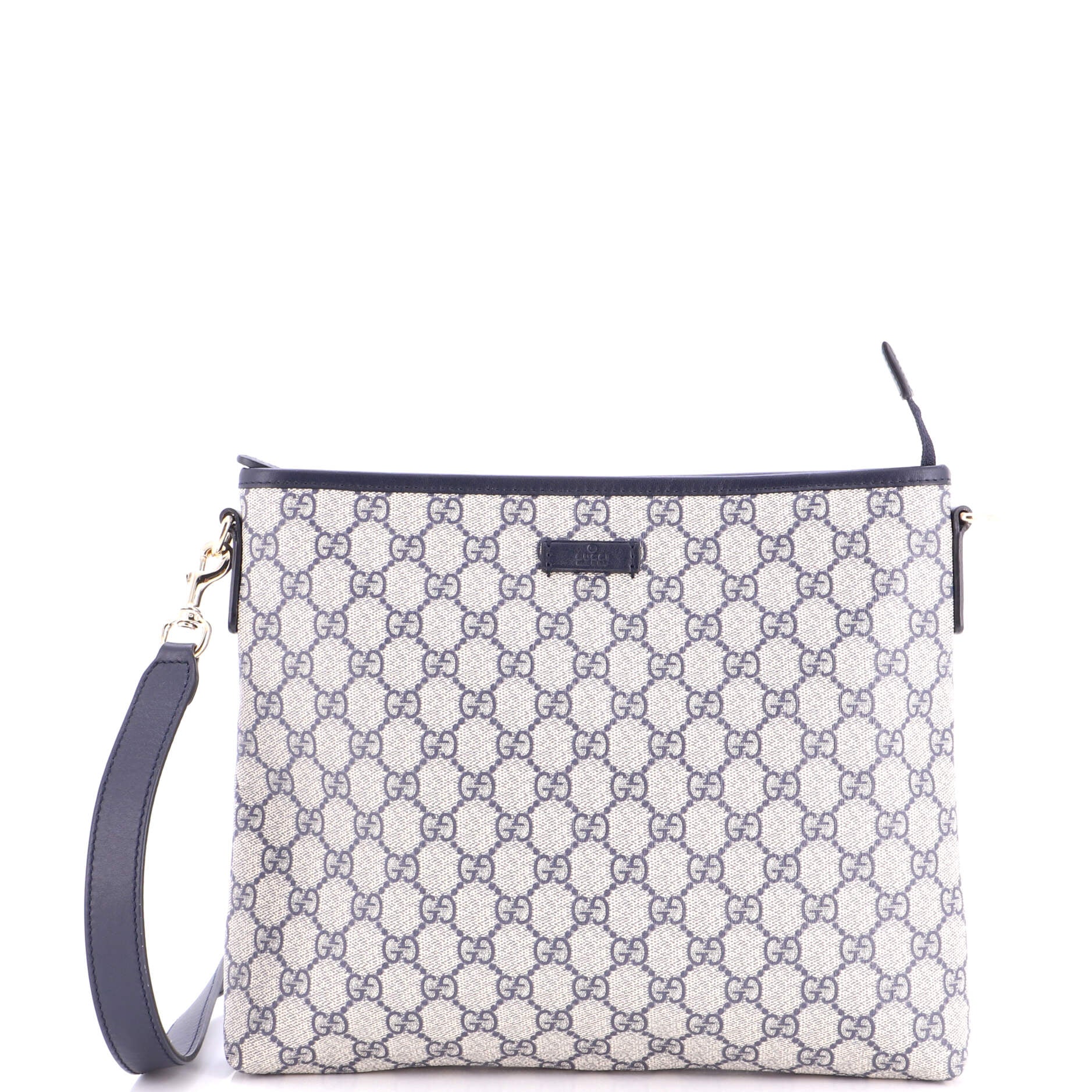 Zip Top Messenger Bag GG Coated Canvas Medium