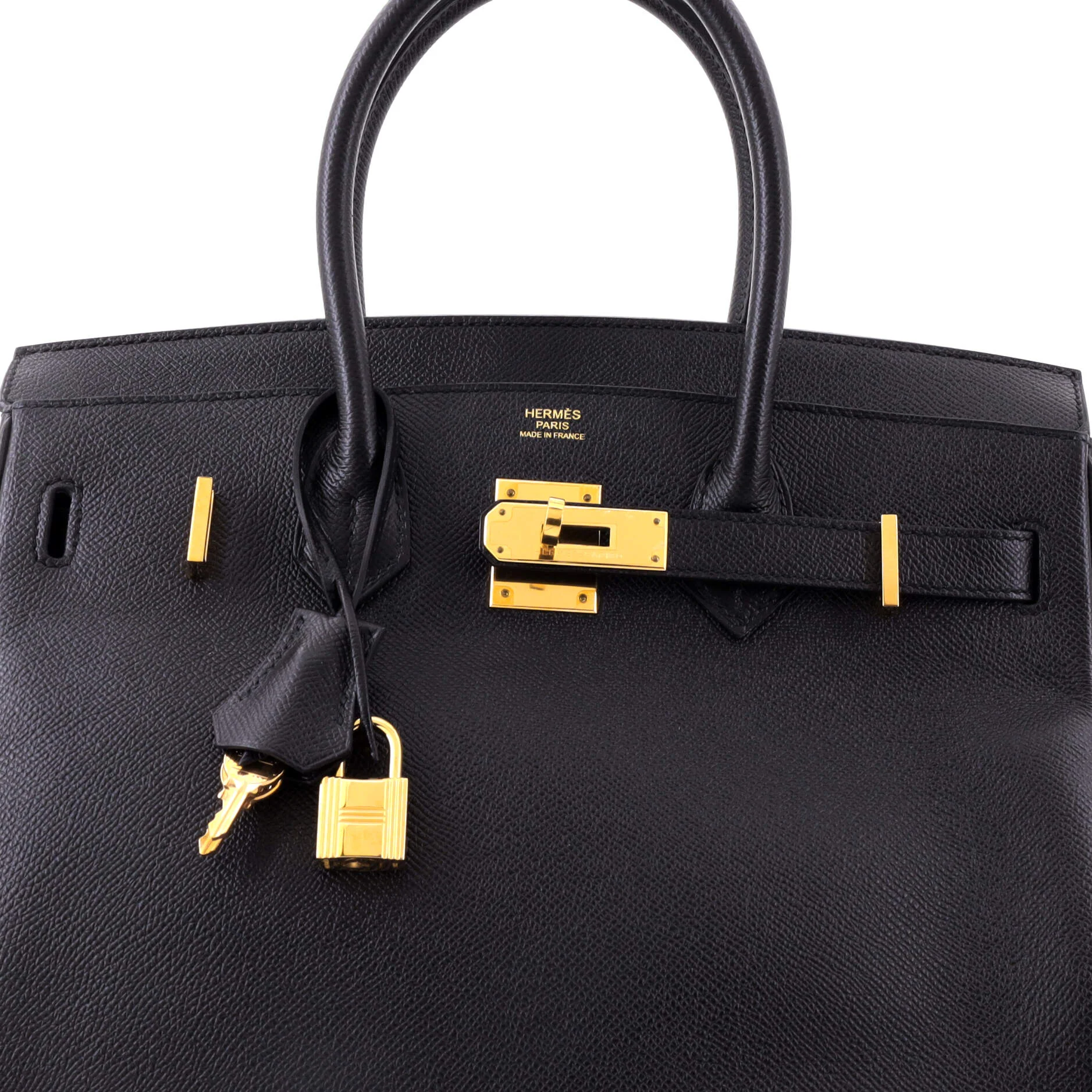 Birkin Handbag Noir Epsom with Gold Hardware 30 - Image 6