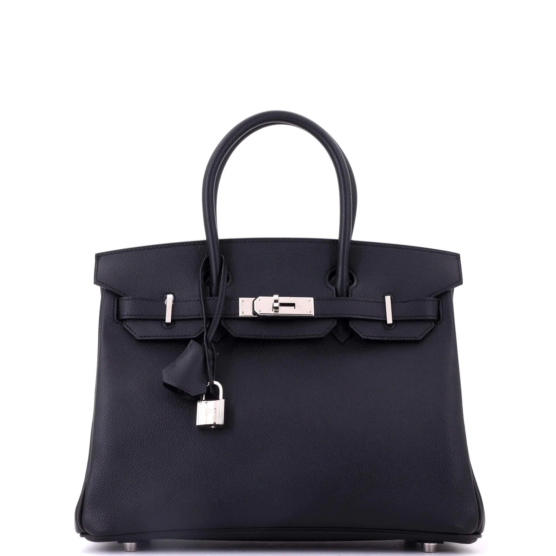 Birkin Handbag Noir Epsom with Palladium Hardware 30