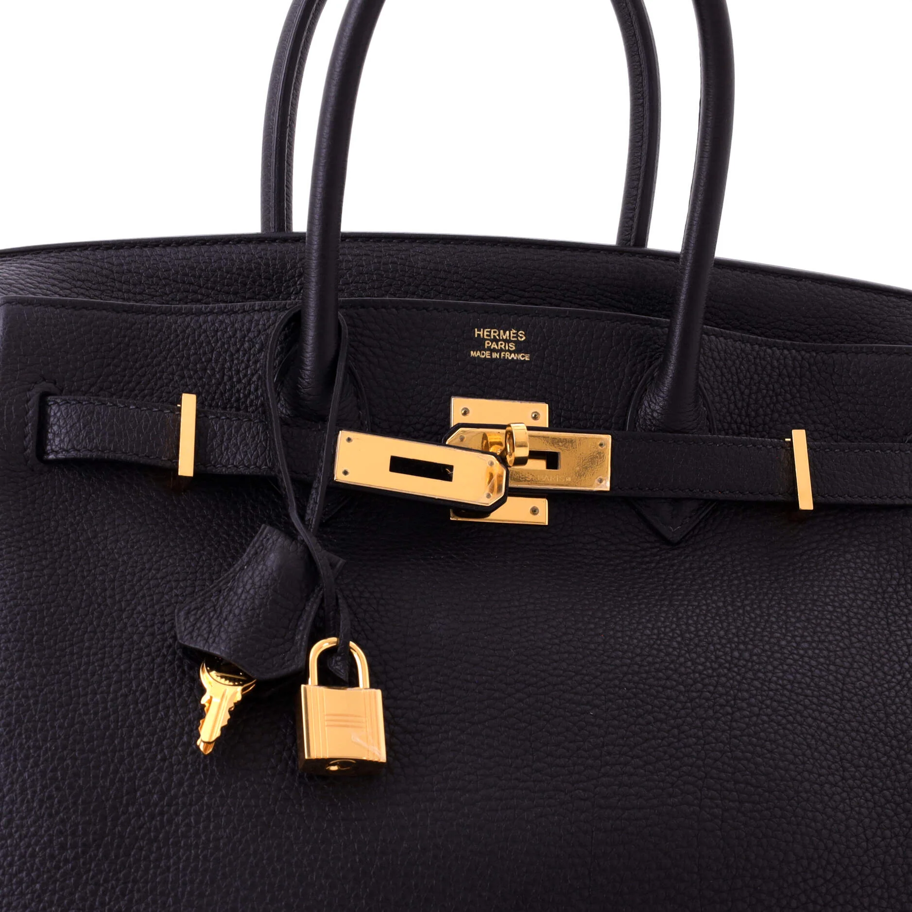 Birkin Handbag Noir Togo with Gold Hardware 30 - Image 7