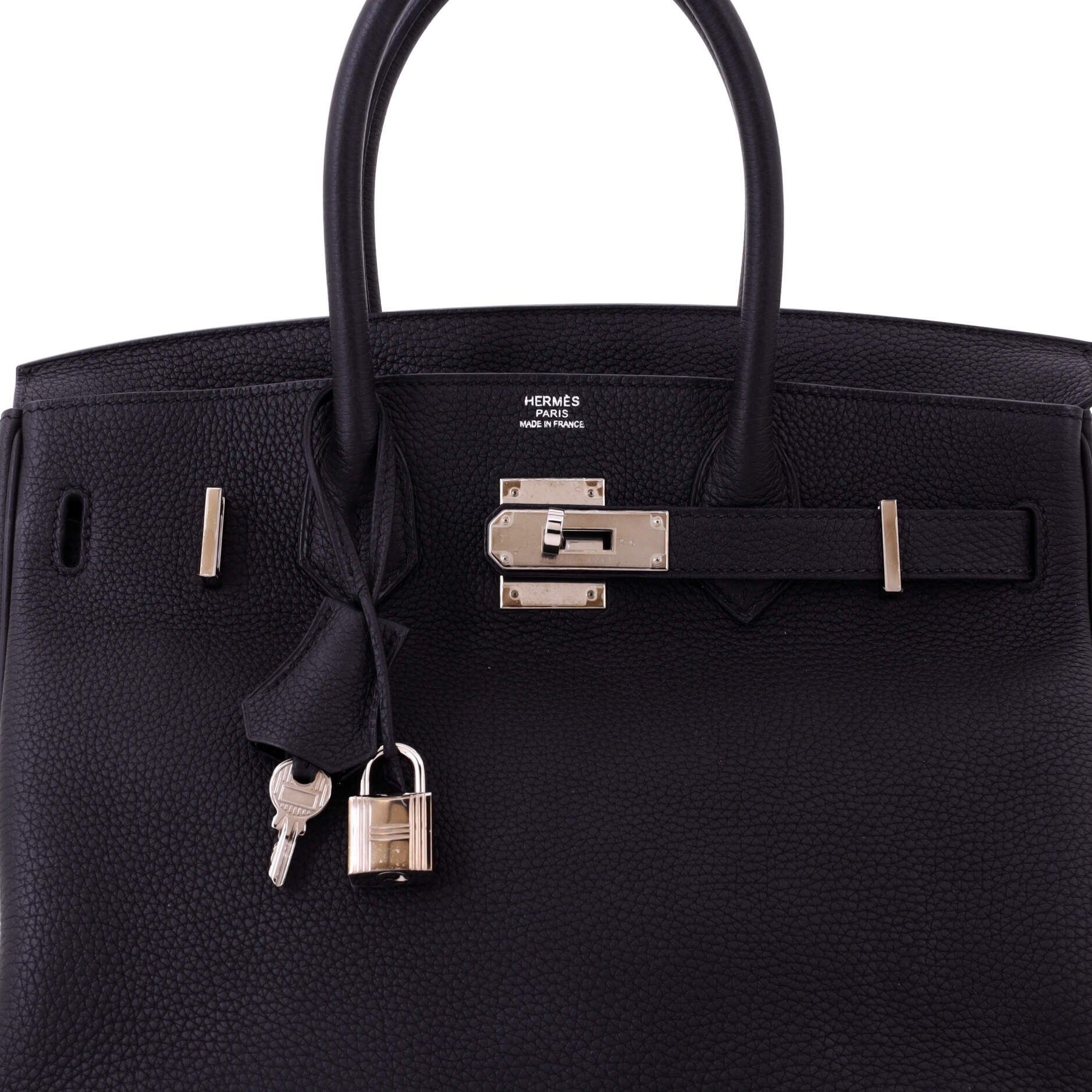 Birkin Handbag Noir Togo with Palladium Hardware 30 - Image 6