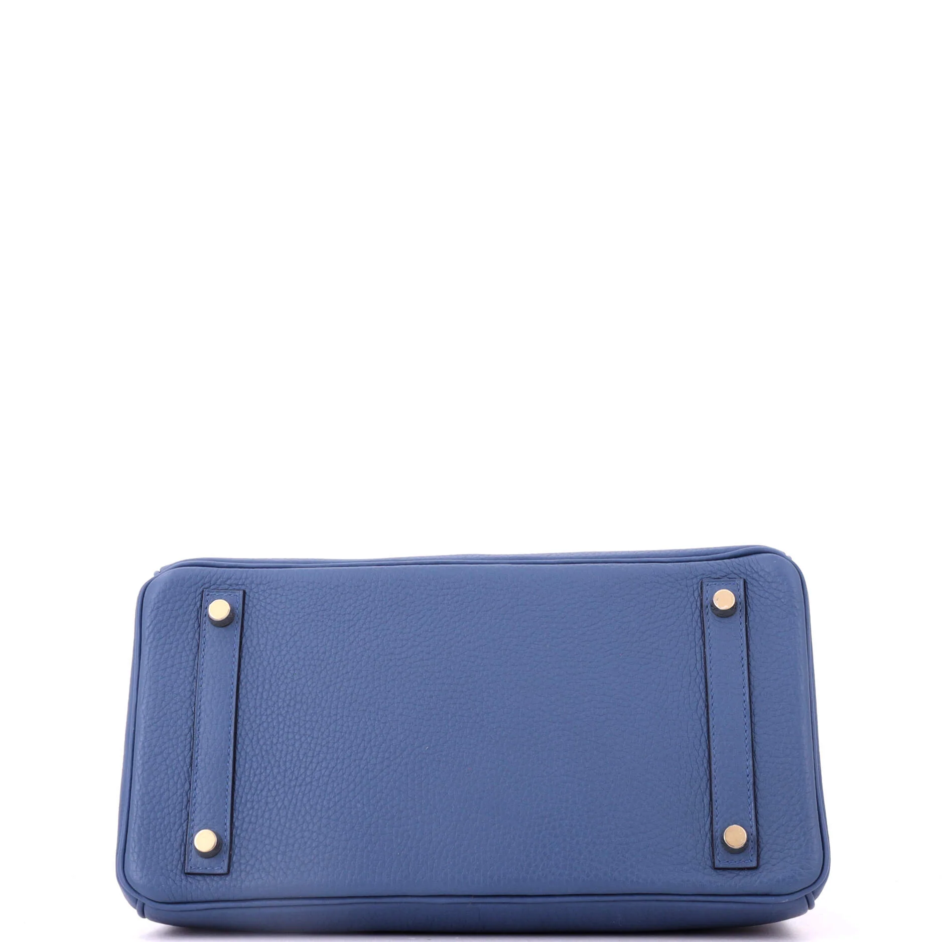 Birkin Handbag Bleu Azur Clemence with Gold Hardware 30 - Image 5