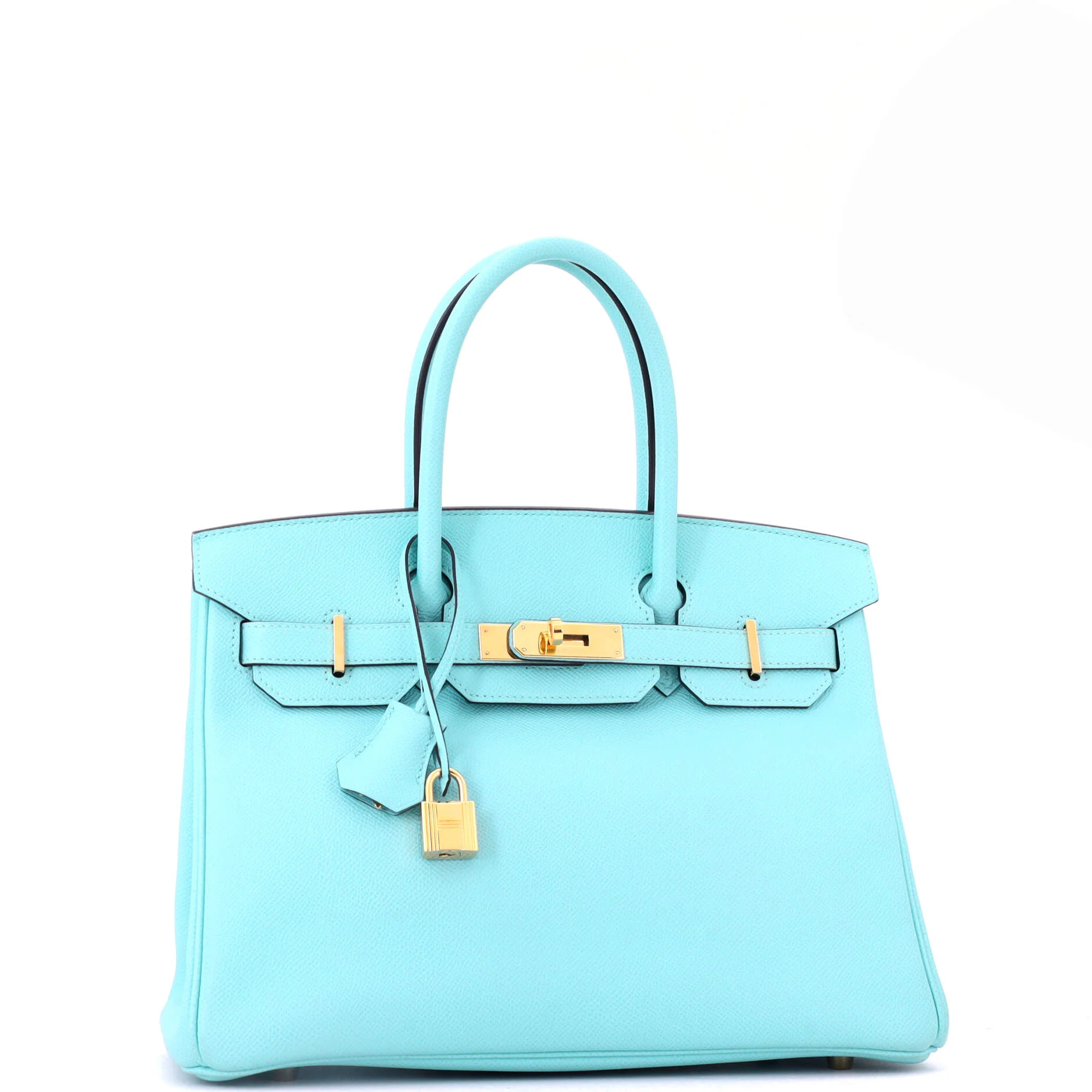 Birkin Handbag Bleu Atoll Epsom with Gold Hardware 30 - Image 2