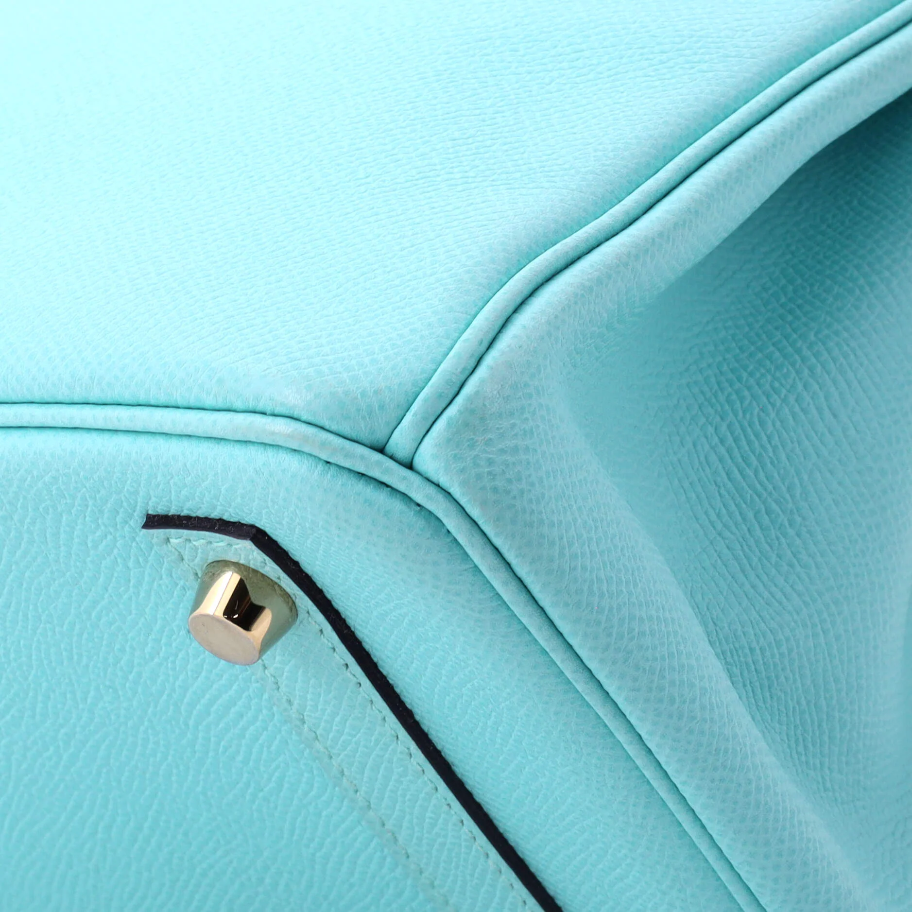 Birkin Handbag Bleu Atoll Epsom with Gold Hardware 30 - Image 8