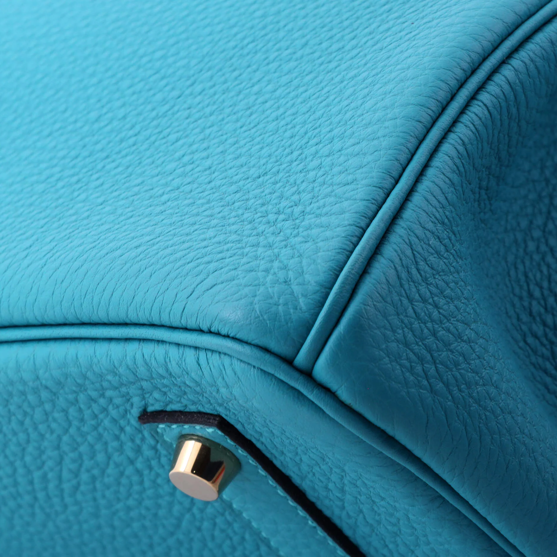 Birkin Handbag Turquoise Togo with Gold Hardware 35 - Image 8