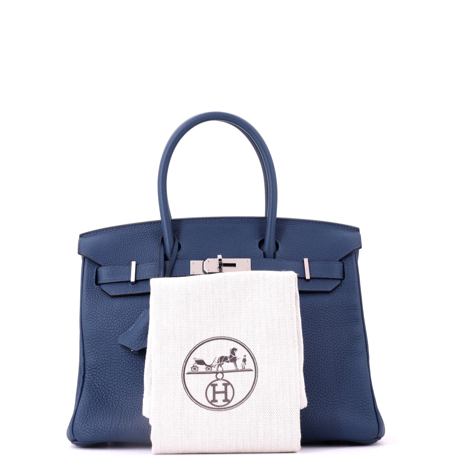 Birkin Handbag Deep Blue Togo with Palladium Hardware 30 - Image 2