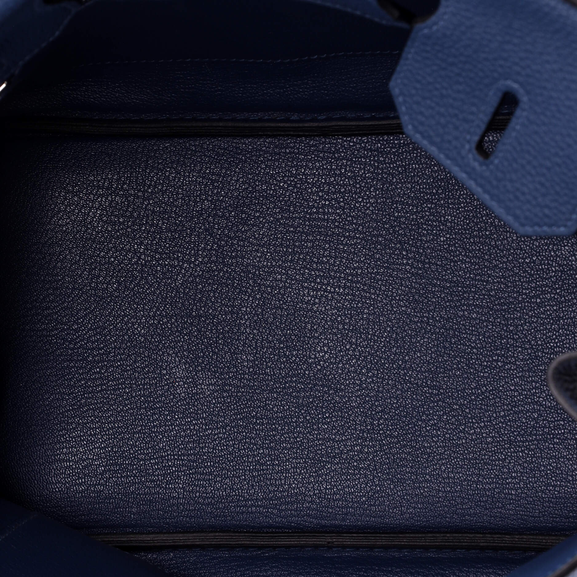 Birkin Handbag Deep Blue Togo with Palladium Hardware 30 - Image 6