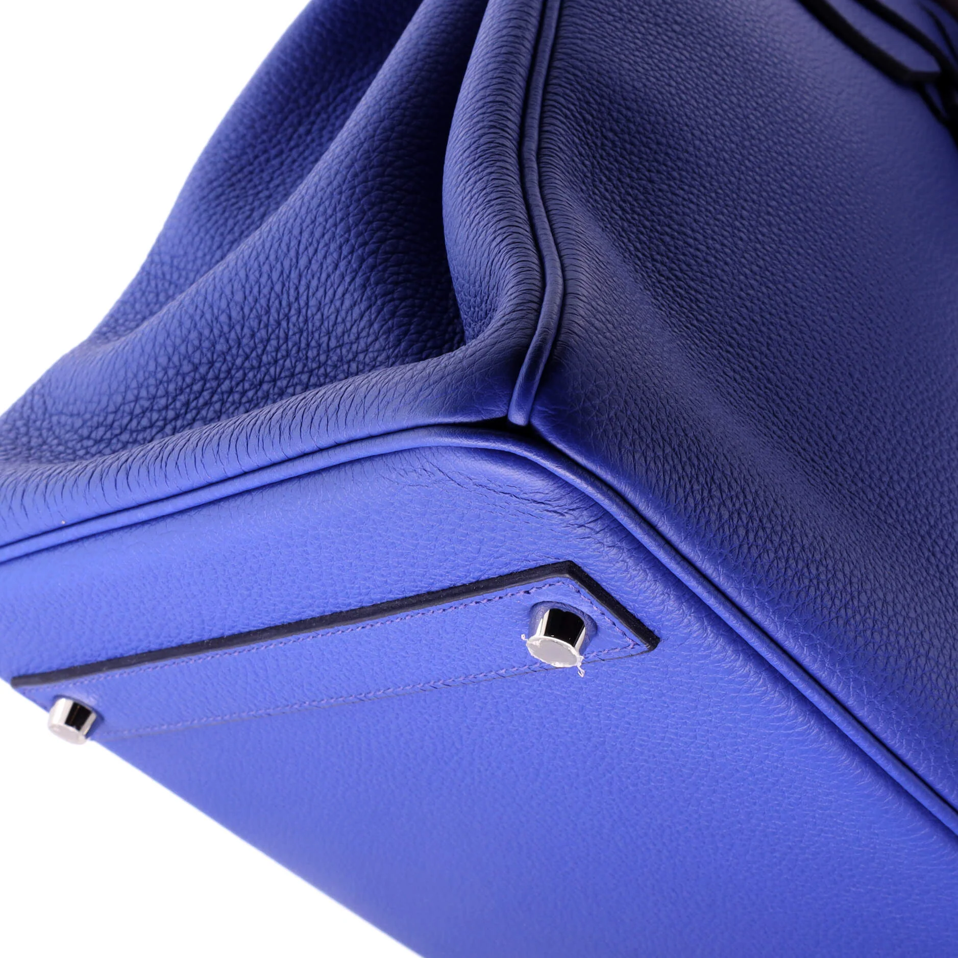 Birkin Handbag Bleu Royal Togo with Palladium Hardware 40 - Image 7