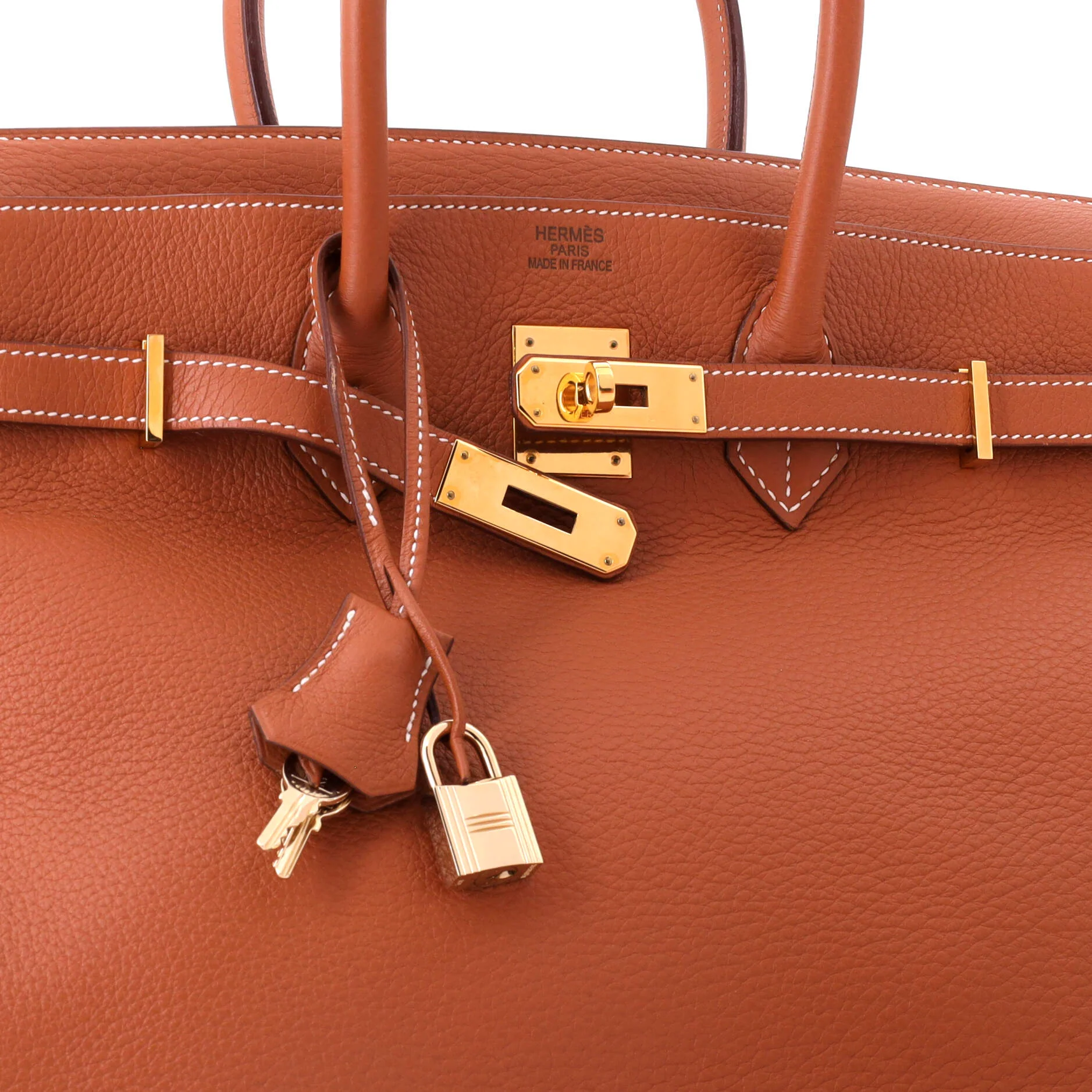Birkin Handbag Etrusque Clemence with Gold Hardware 35 - Image 7
