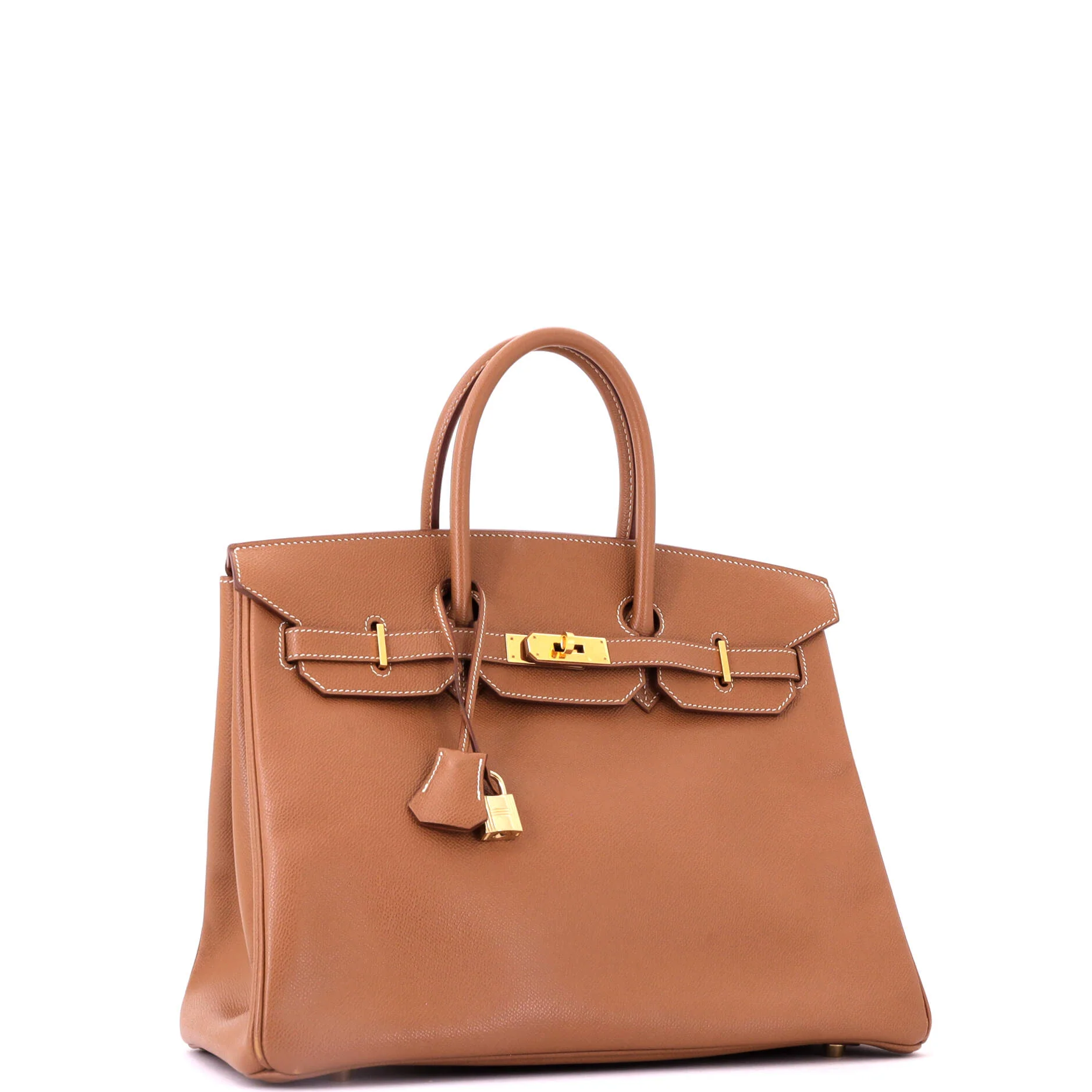 Birkin Handbag Gold Courchevel with Gold Hardware 35 - Image 3