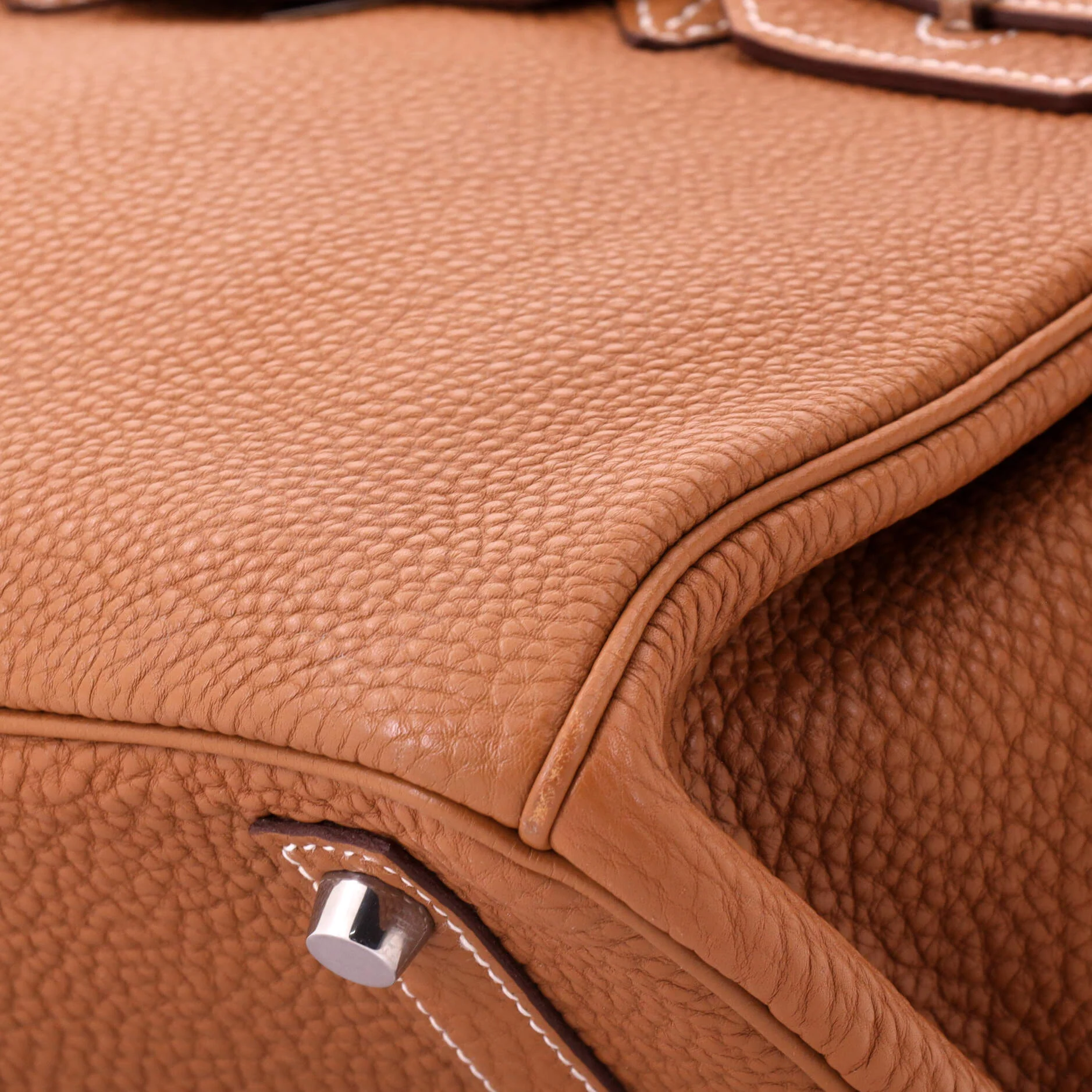Birkin Handbag Gold Togo with Palladium Hardware 30 - Image 7