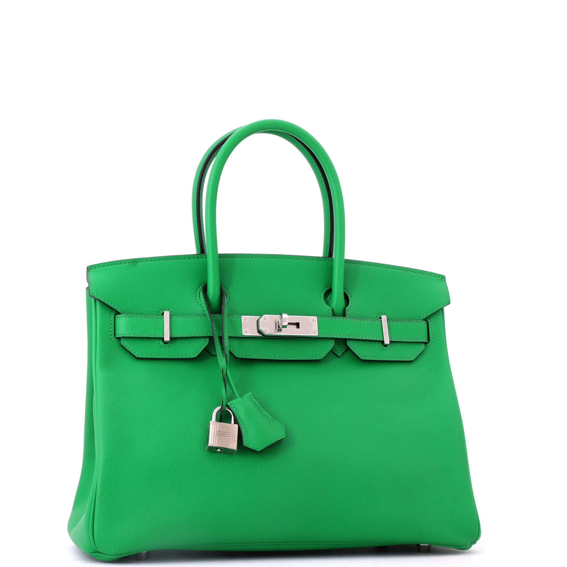 Birkin Handbag Bamboo Epsom with Palladium Hardware 30 - Image 2