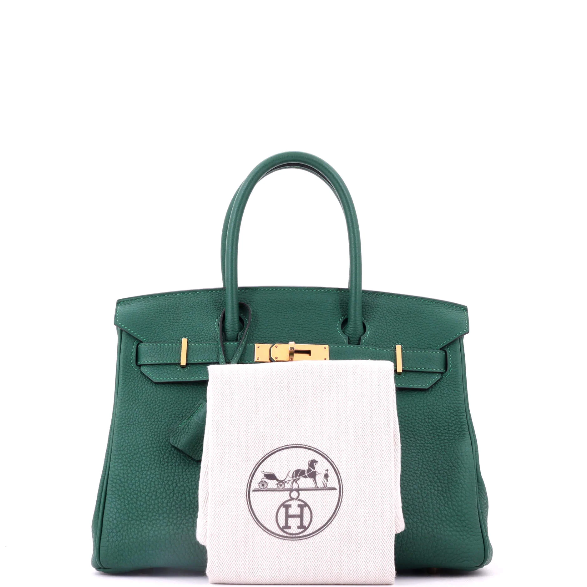 Birkin Handbag Malachite Togo with Gold Hardware 30 - Image 2